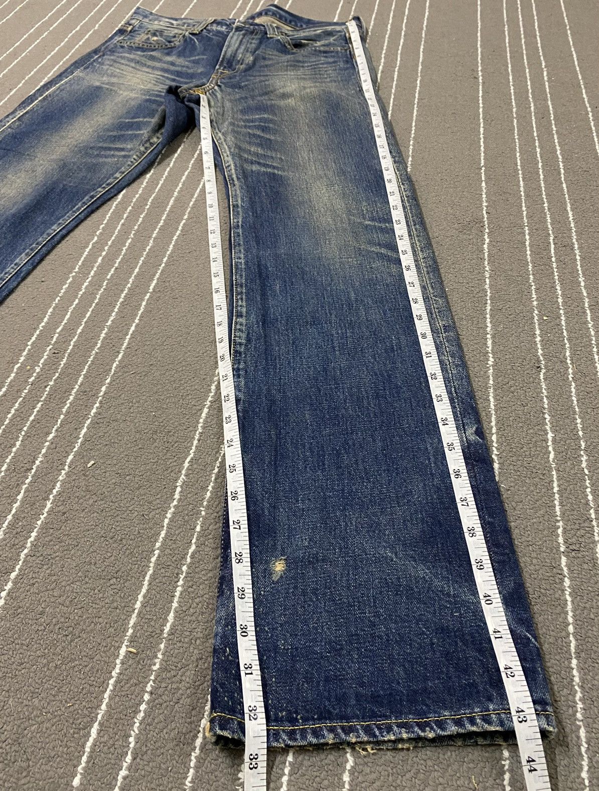 Vintage 🇯🇵 SEMANTIC DESIGN SELVEDGE REDLINE DISTRESSED DENIM JEANS Size US 31 - 17 Thumbnail