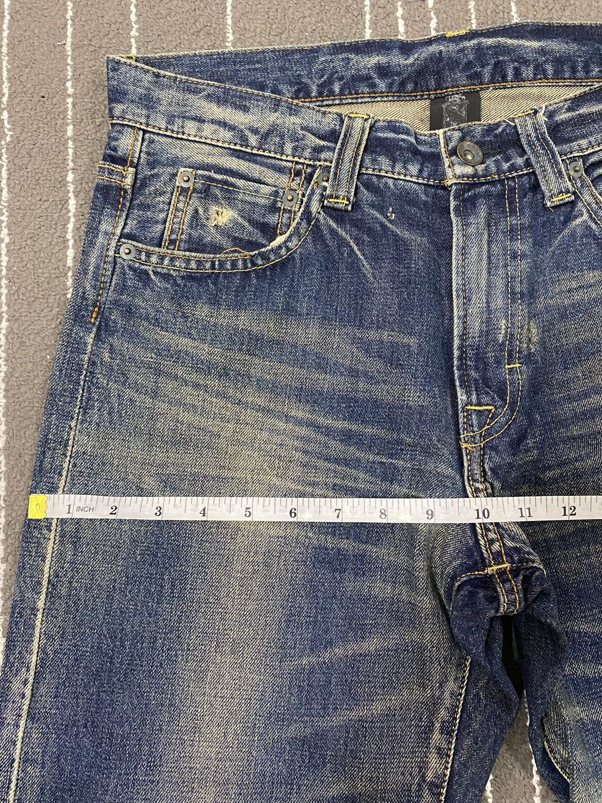 Vintage 🇯🇵 SEMANTIC DESIGN SELVEDGE REDLINE DISTRESSED DENIM JEANS Size US 31 - 16 Thumbnail
