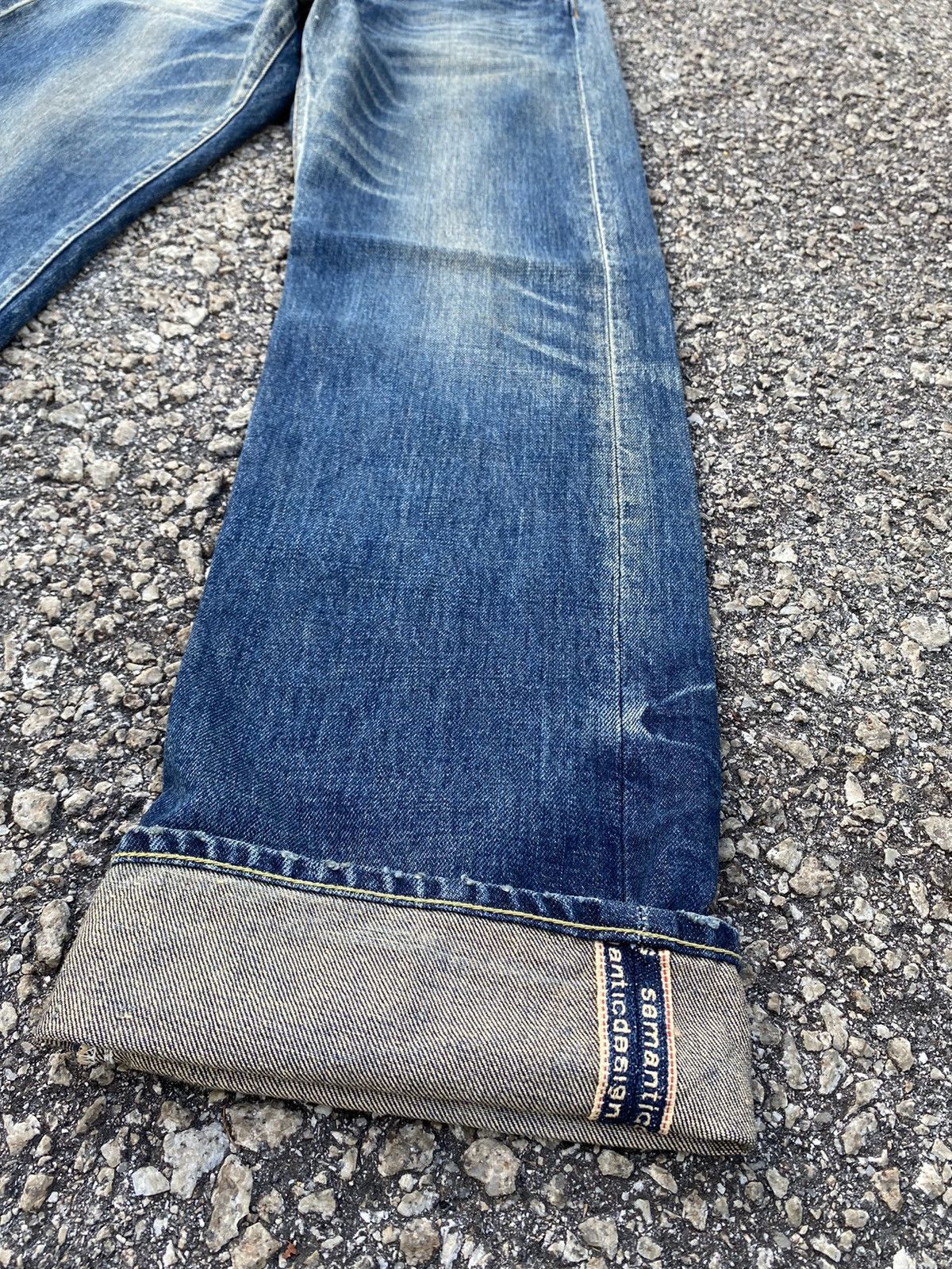 Vintage 🇯🇵 SEMANTIC DESIGN SELVEDGE REDLINE DISTRESSED DENIM JEANS Size US 31 - 4 Thumbnail
