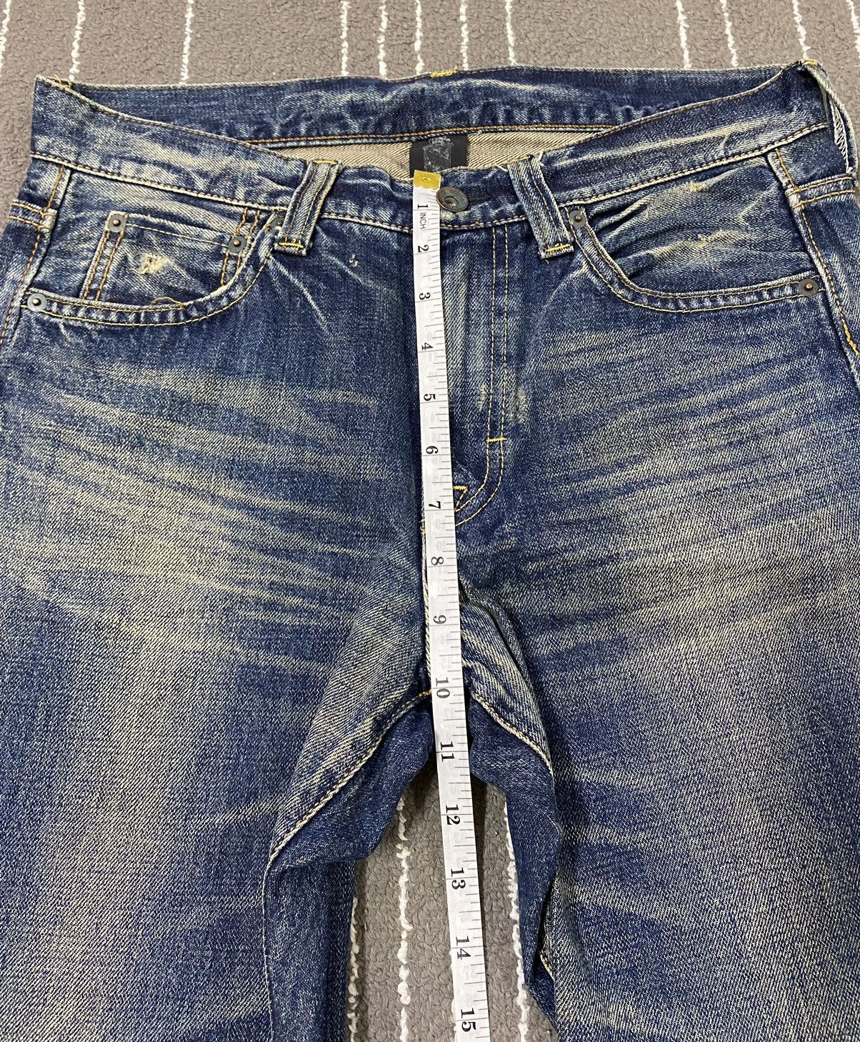 Vintage 🇯🇵 SEMANTIC DESIGN SELVEDGE REDLINE DISTRESSED DENIM JEANS Size US 31 - 15 Thumbnail