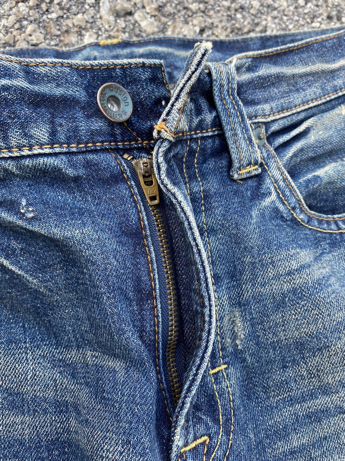 Vintage 🇯🇵 SEMANTIC DESIGN SELVEDGE REDLINE DISTRESSED DENIM JEANS Size US 31 - 6 Thumbnail