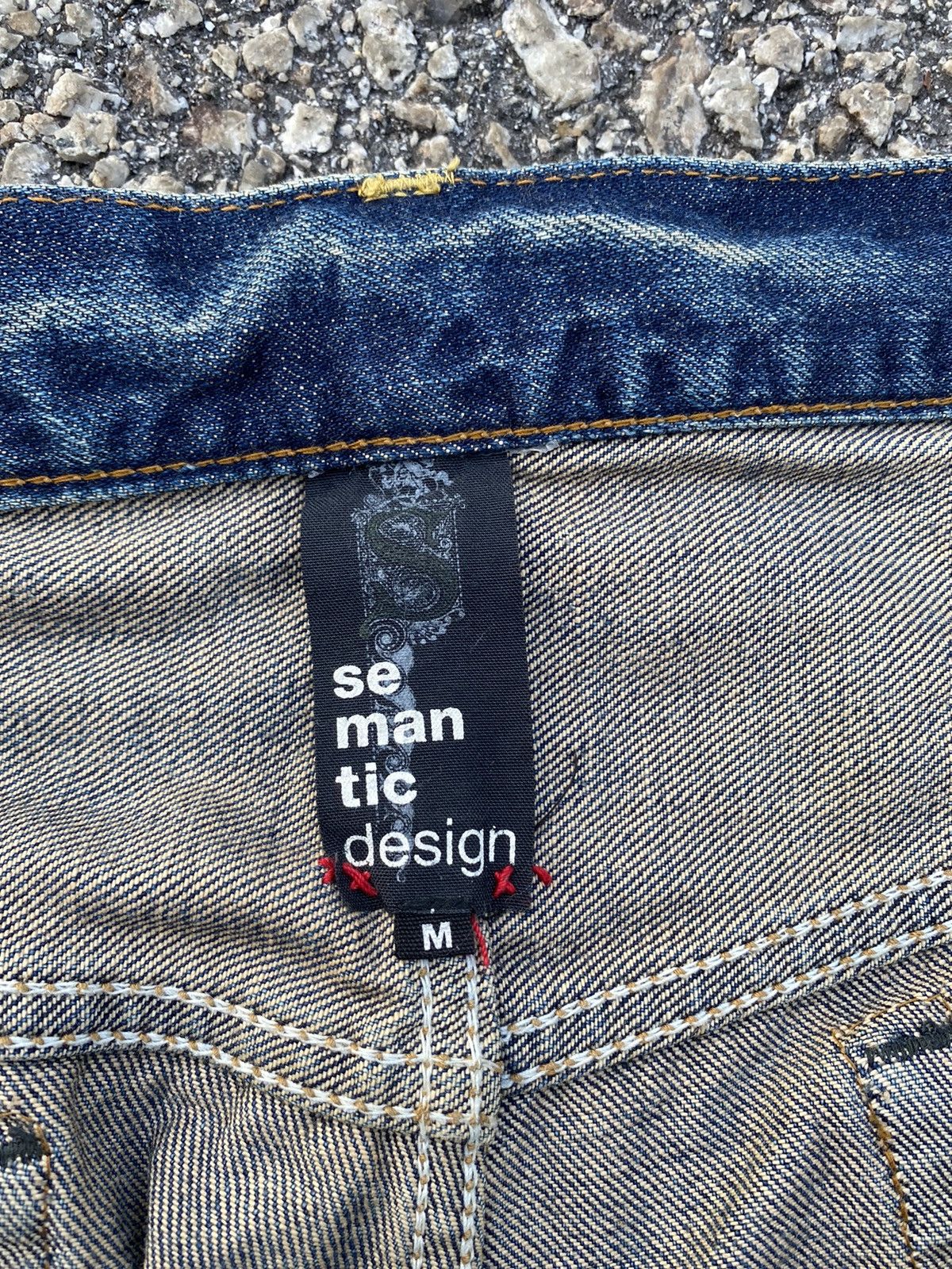 Vintage 🇯🇵 SEMANTIC DESIGN SELVEDGE REDLINE DISTRESSED DENIM JEANS Size US 31 - 5 Thumbnail