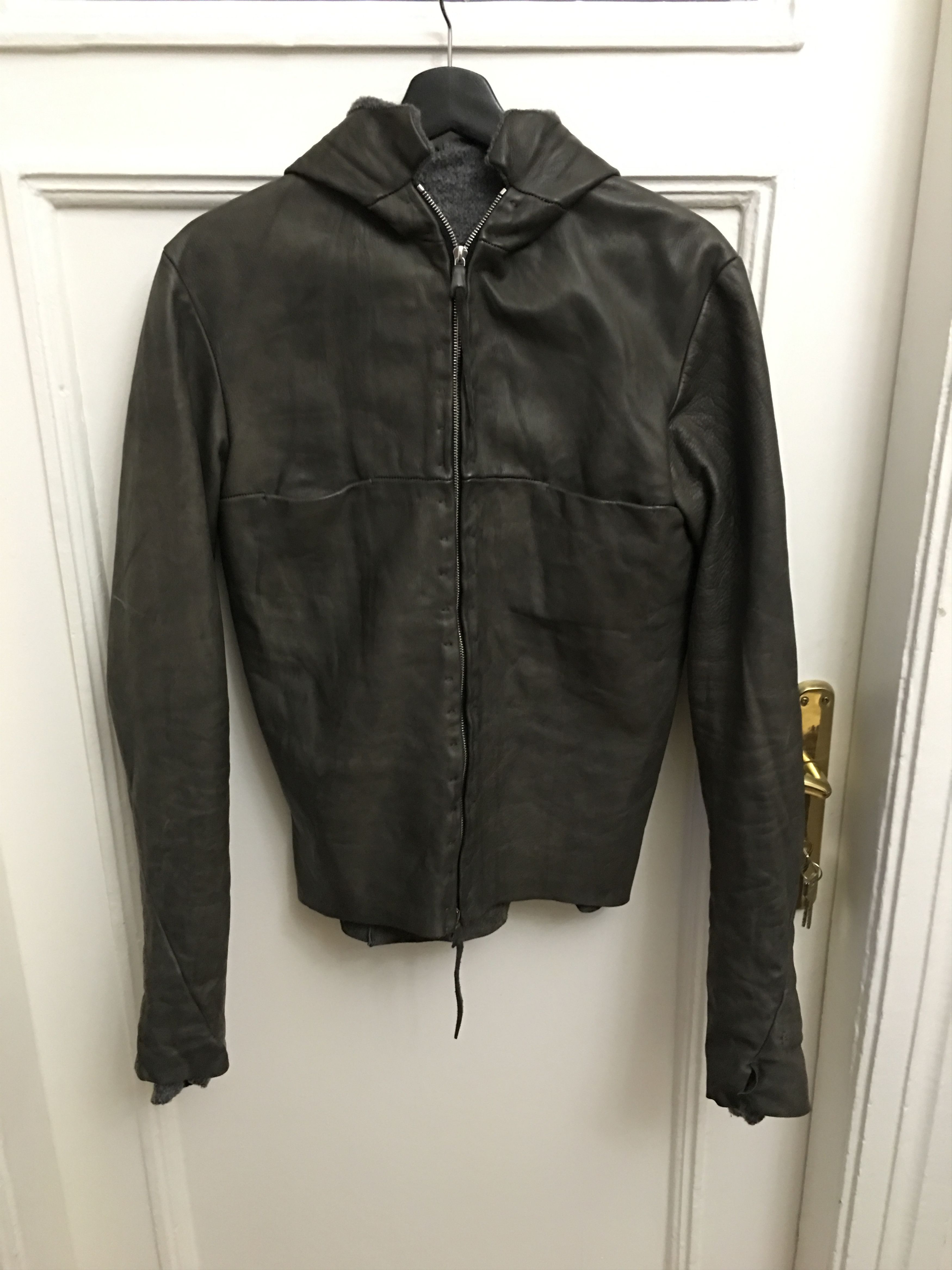 Ma+ Leather hooded Jacket | Grailed