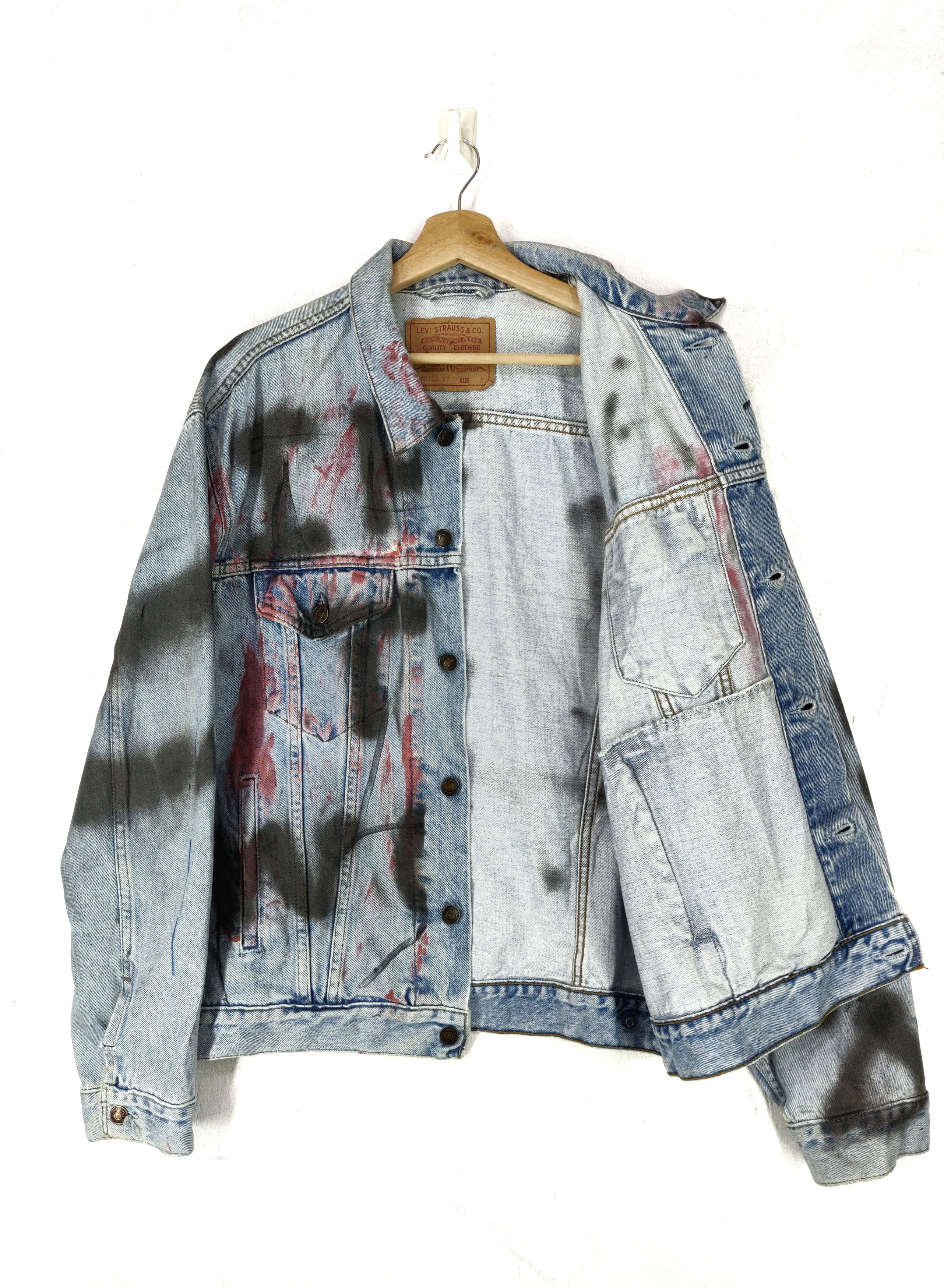 Levi's Vintage Clothing Vintage 90s Levis Custom Paint Splatter Art Denim Jacket Size US L / EU 52-54 / 3 - 10 Thumbnail