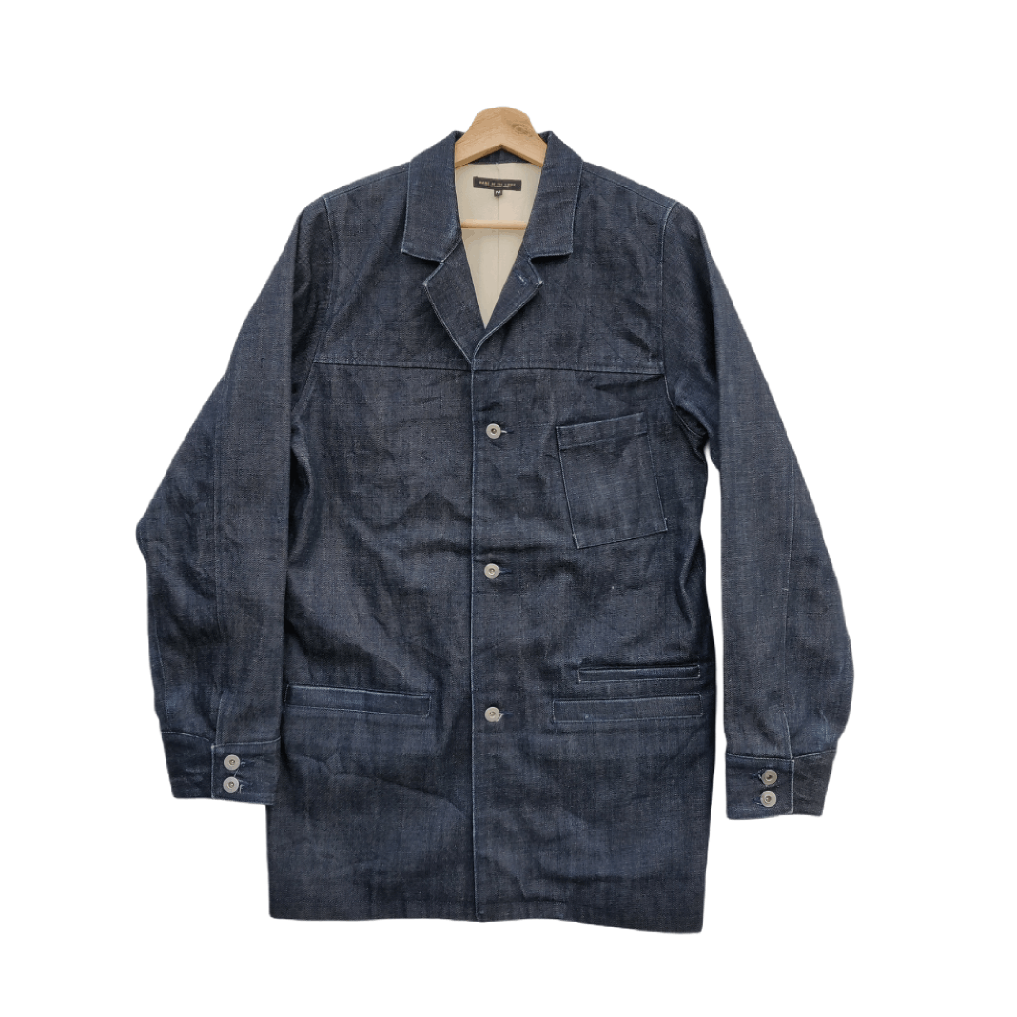 image of Indigo Vintage Of The Loop Denim Jacket in Dark Blue, Men's (Size Medium)