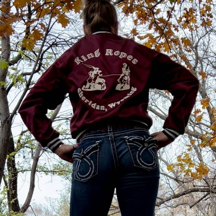 Vintage King Ropes Sheridan, Wyoming Dunbrooke satin bomber jacket