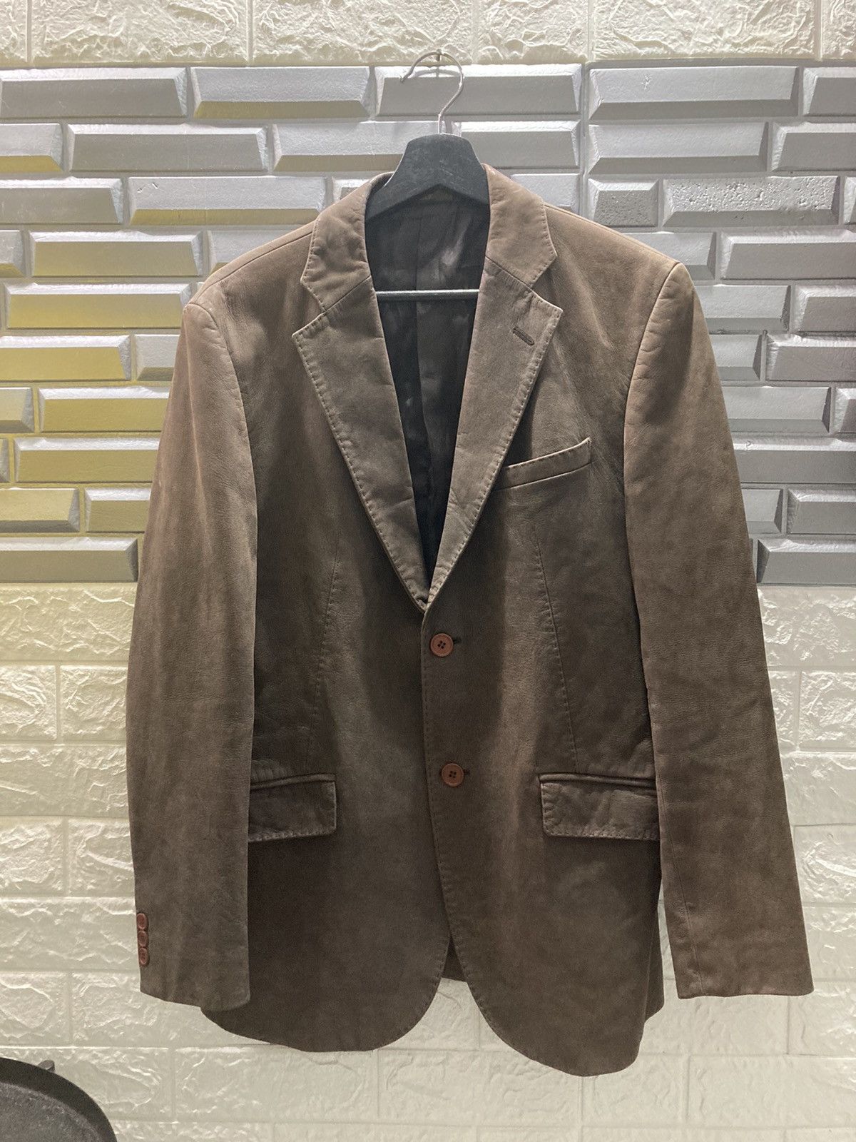 Yohji Yamamoto AAR Yohji Yamamoto Leather blazer Jacket Size US M / EU 48-50 / 2 - 1 Thumbnail
