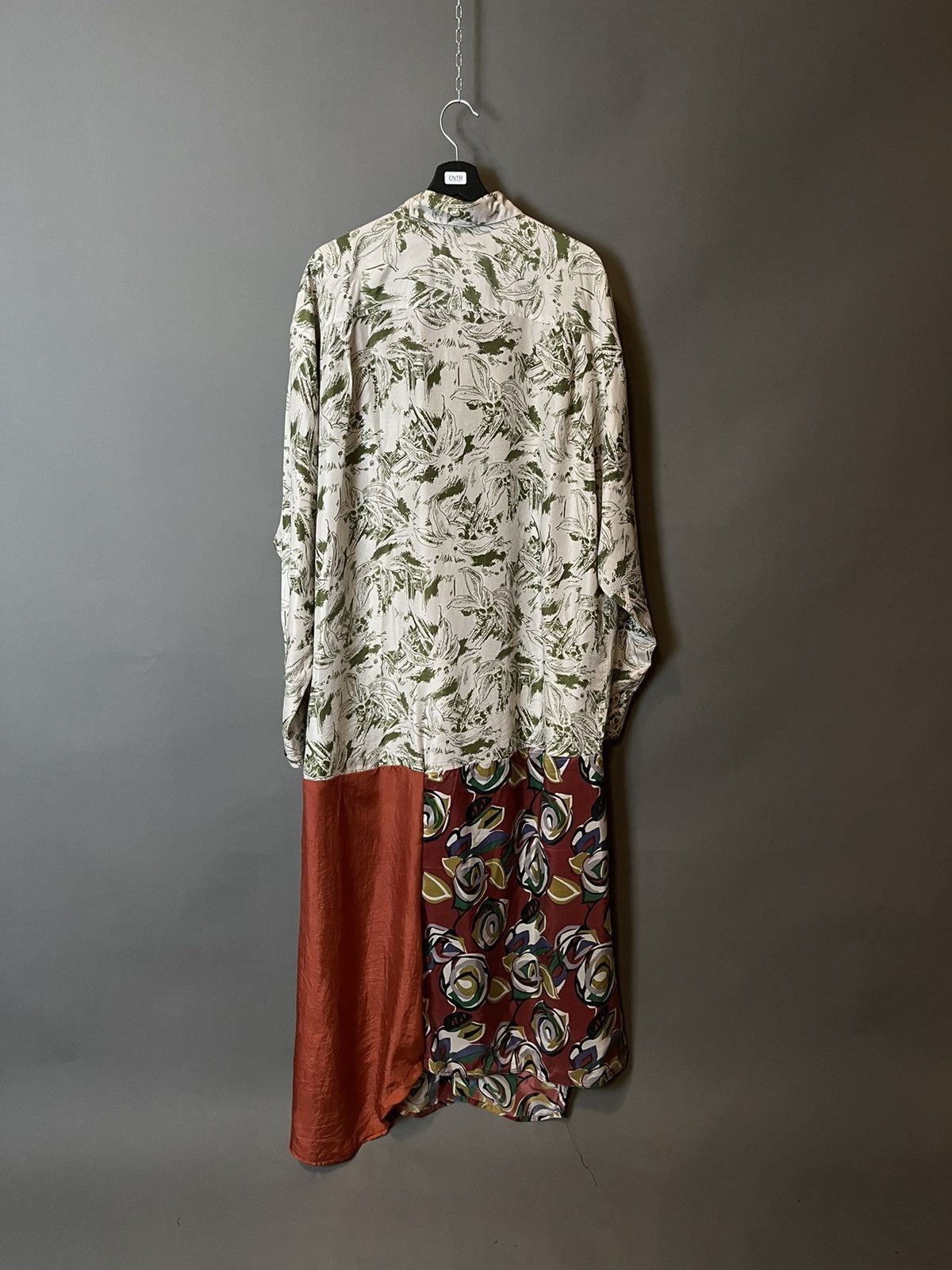 Japanese Brand ENTR - 100% silk oversize maxi dress/ shirt 1:1 Size XL / US 12-14 / IT 48-50 - 3 Thumbnail