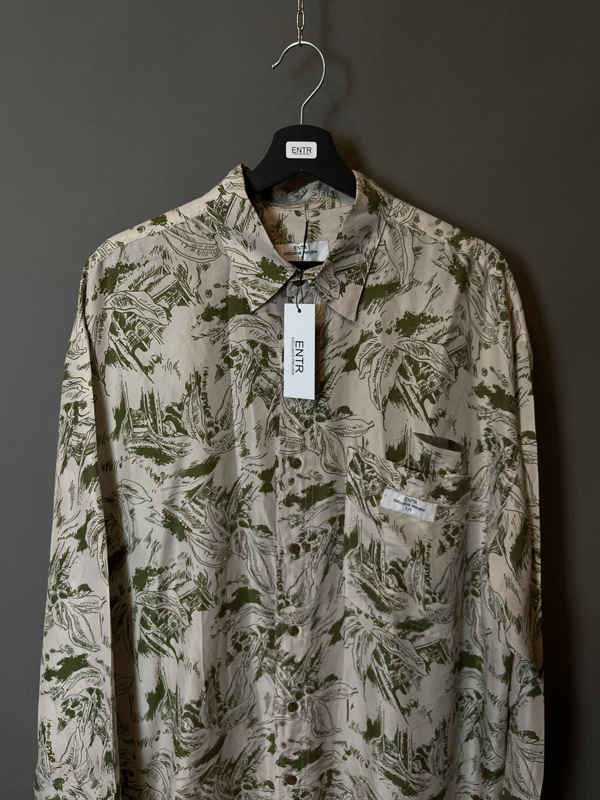Japanese Brand ENTR - 100% silk oversize maxi dress/ shirt 1:1 Size XL / US 12-14 / IT 48-50 - 4 Thumbnail