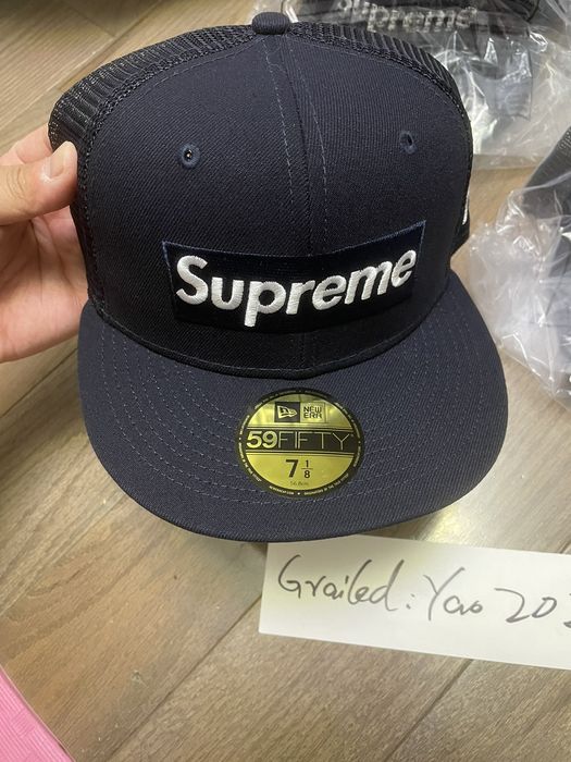 Supreme supreme box logo mesh back new era | Grailed