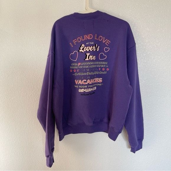 THE LOCAL LOVE CLUB I FOUND LOVE PURPLE CREW SWEATSHIRT M