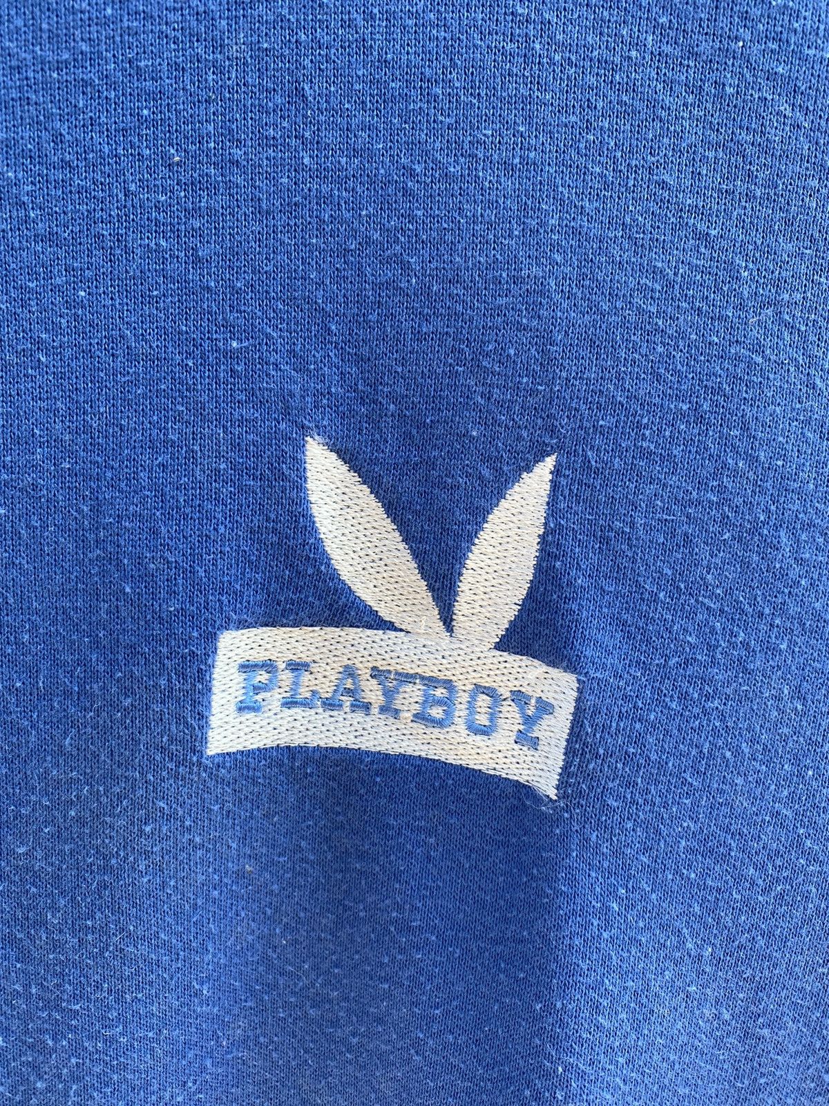 Playboy × Vintage 💥Vintage 90s PLAYBOY Embroidered Logo Jumper Sz L Royal Blue Size US L / EU 52-54 / 3 - 4 Thumbnail