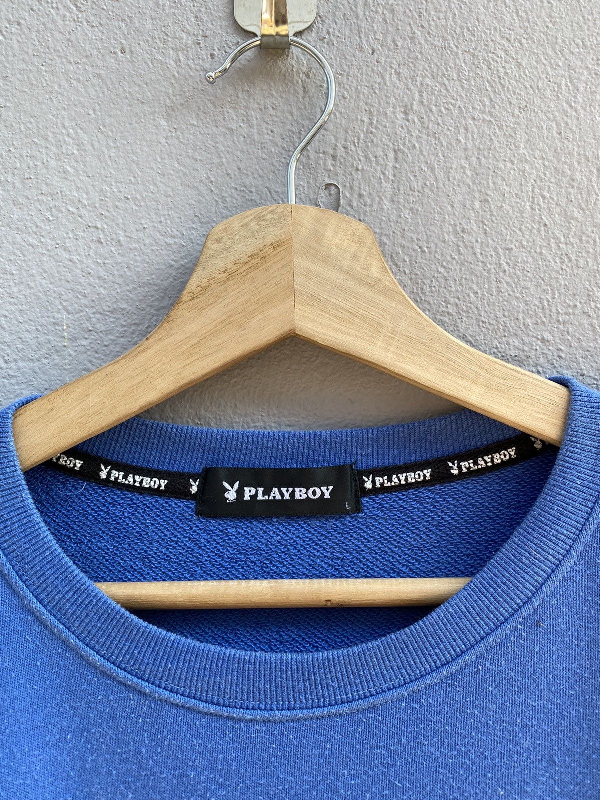 Playboy × Vintage 💥Vintage 90s PLAYBOY Embroidered Logo Jumper Sz L Royal Blue Size US L / EU 52-54 / 3 - 2 Thumbnail