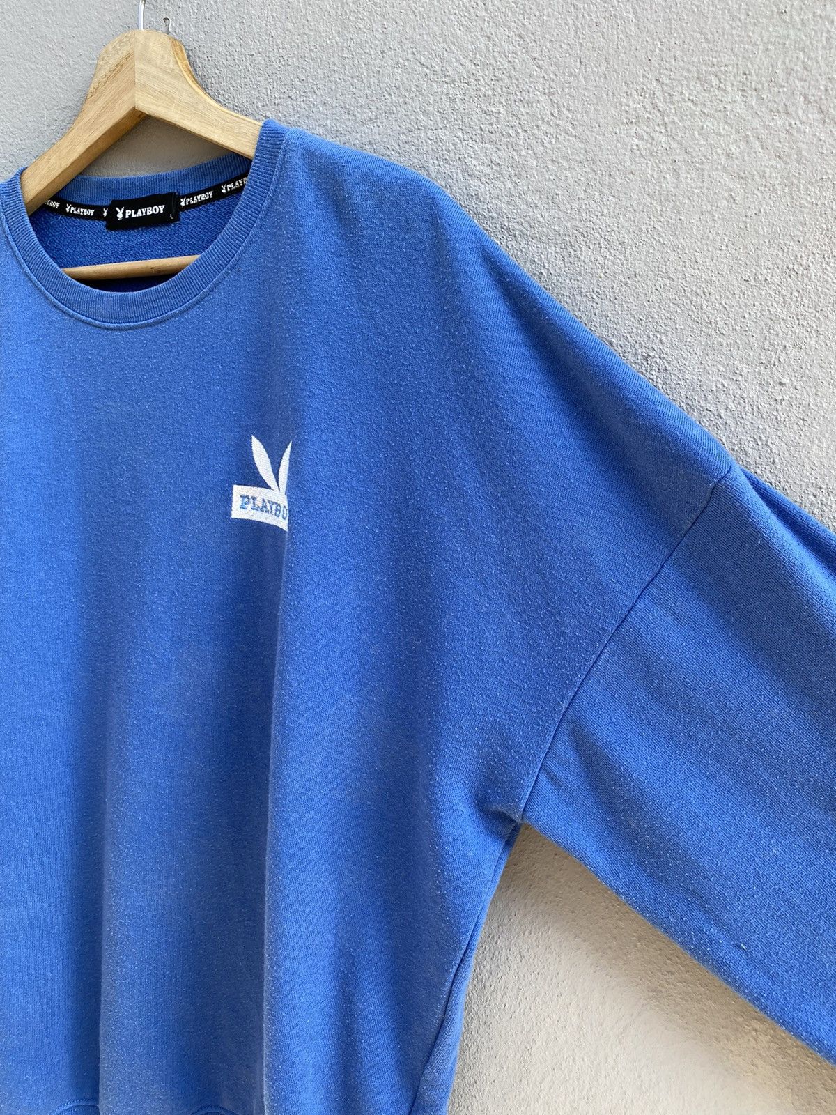 Playboy × Vintage 💥Vintage 90s PLAYBOY Embroidered Logo Jumper Sz L Royal Blue Size US L / EU 52-54 / 3 - 3 Thumbnail
