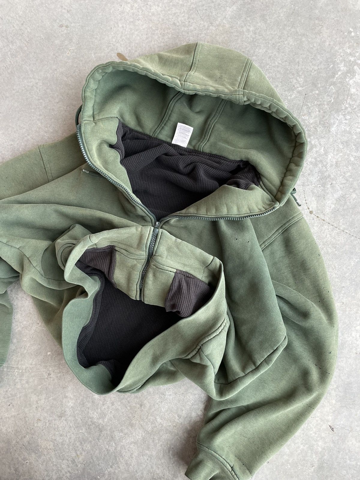 Vintage 80s thermal lined full zip sweatshirt Size US XL / EU 56 / 4 - 3 Thumbnail