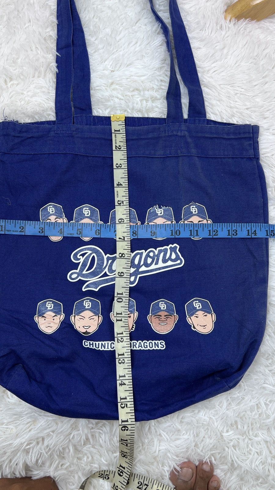 Vintage Vintage Chunichi Dragons Blue Canvas Shoulder Totebag Size ONE SIZE - 5 Thumbnail