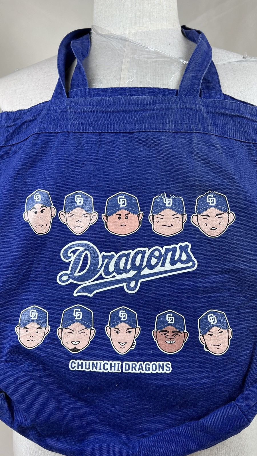 Vintage Vintage Chunichi Dragons Blue Canvas Shoulder Totebag Size ONE SIZE - 3 Thumbnail