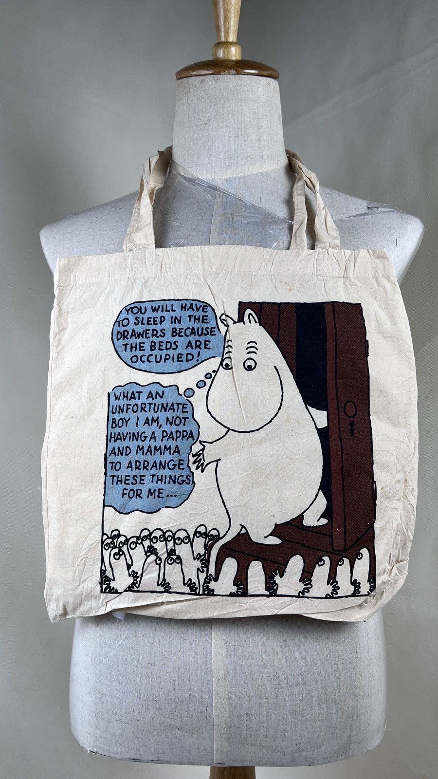Anime Vintage Moomin Graphic Canvas Shoulder Totebag Size ONE SIZE - 1 Thumbnail