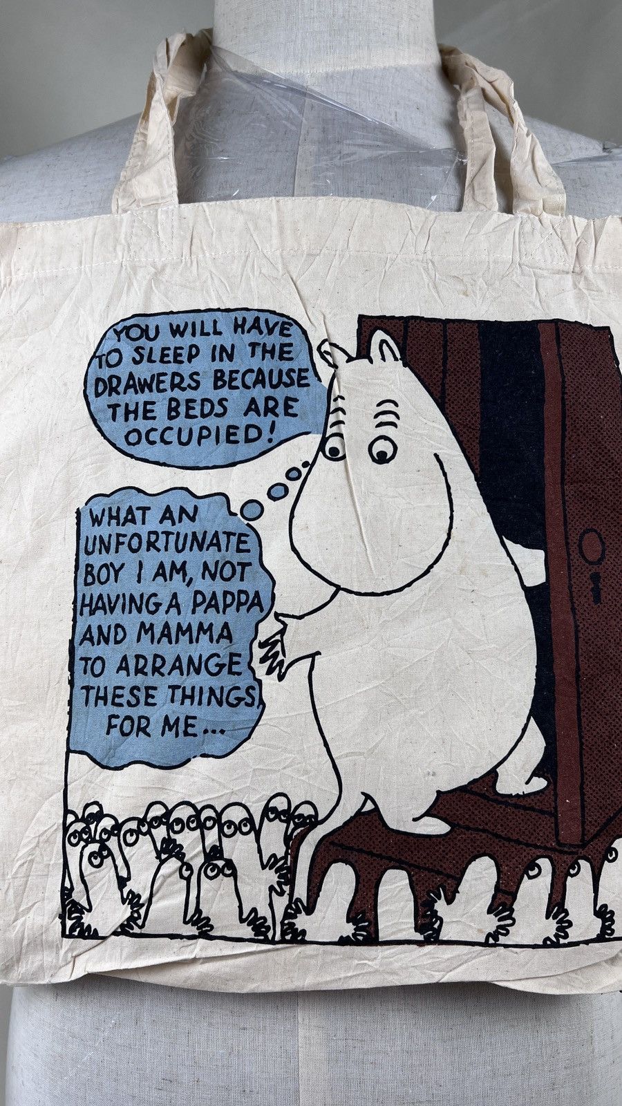Anime Vintage Moomin Graphic Canvas Shoulder Totebag Size ONE SIZE - 2 Thumbnail