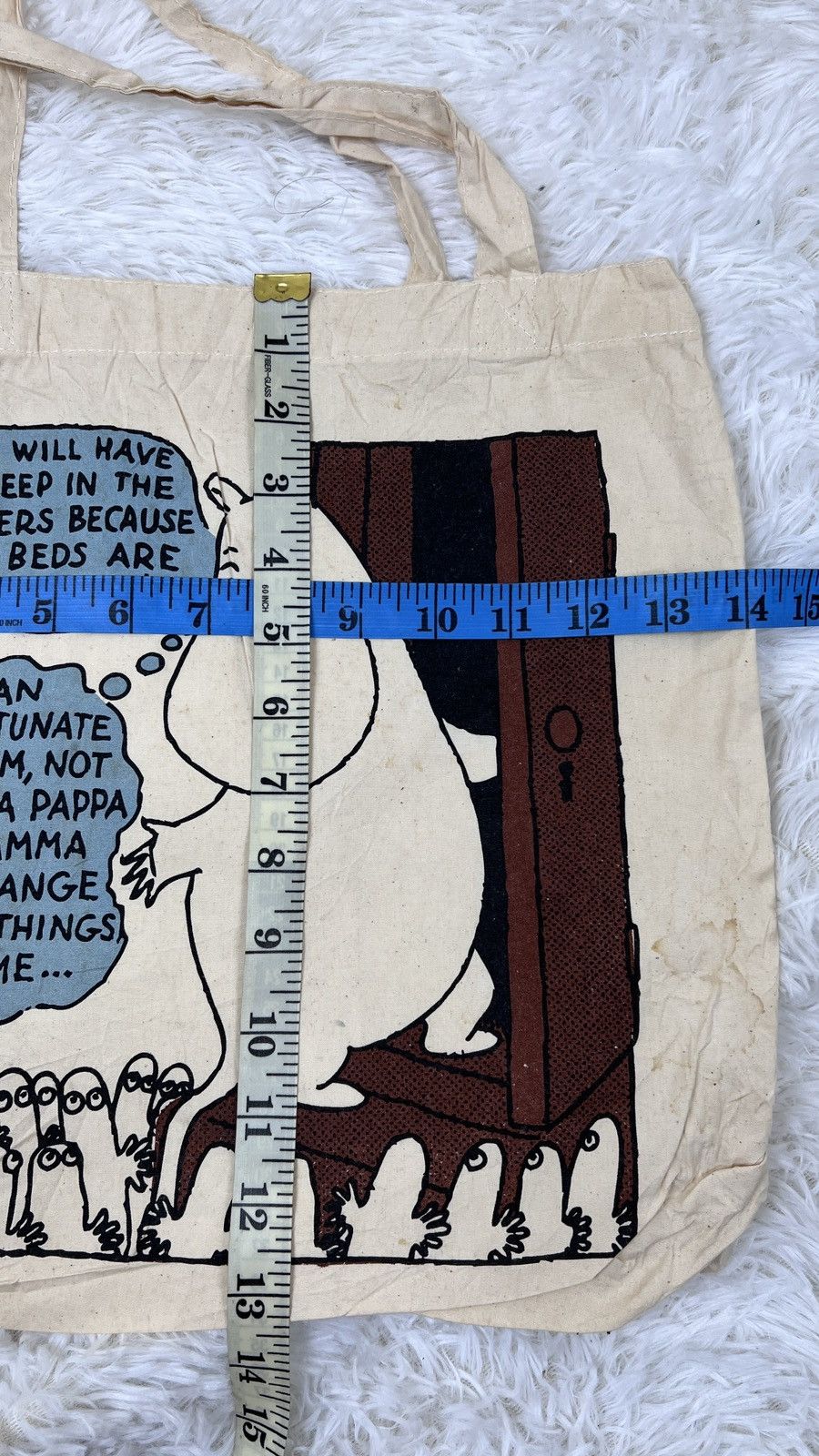 Anime Vintage Moomin Graphic Canvas Shoulder Totebag Size ONE SIZE - 4 Thumbnail