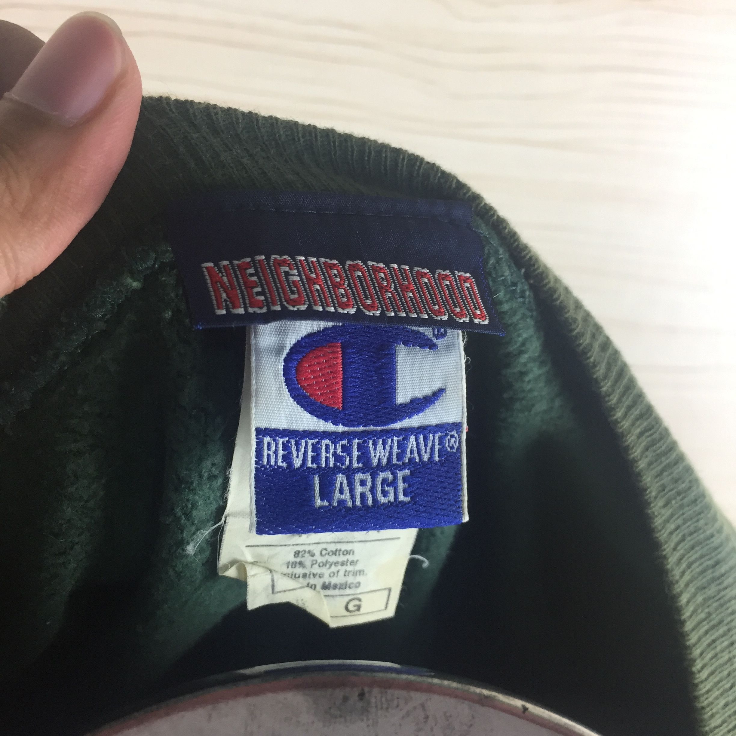 Champion Vintage Neighborhood Green Sweatshirt Size US L / EU 52-54 / 3 - 8 Thumbnail