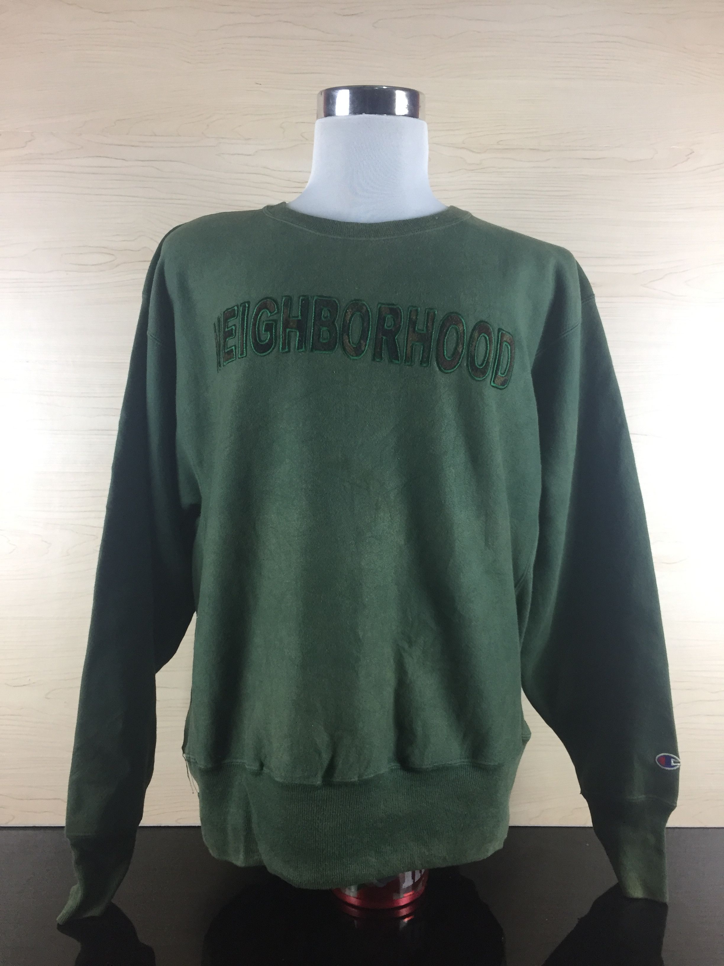 Champion Vintage Neighborhood Green Sweatshirt Size US L / EU 52-54 / 3 - 2 Thumbnail