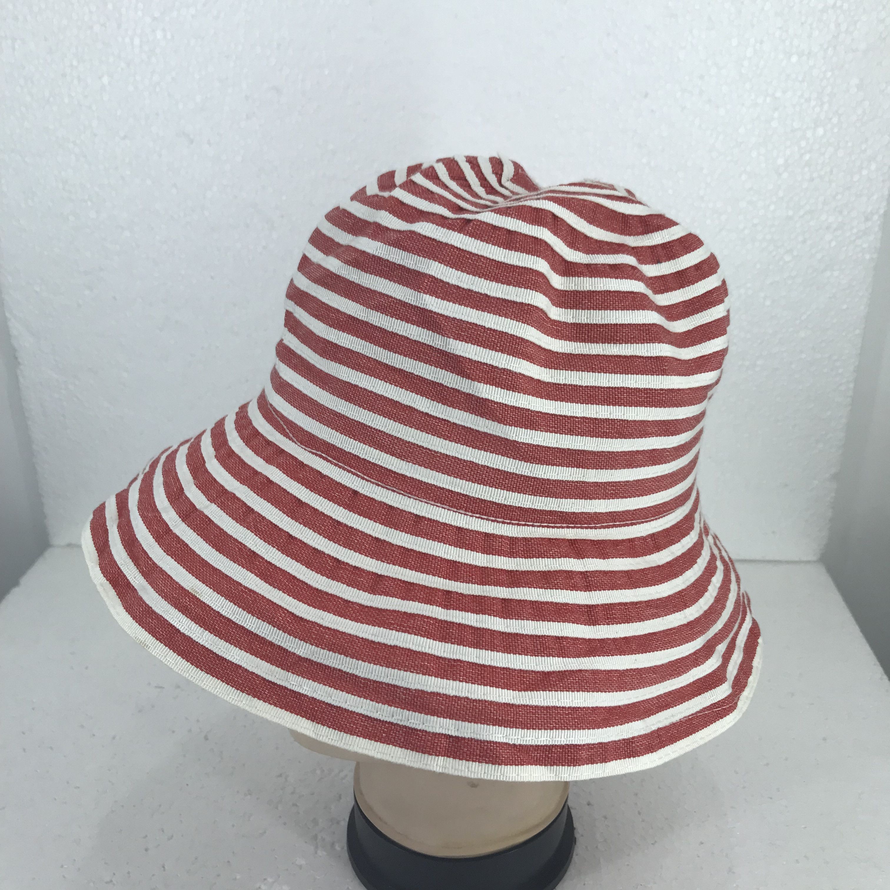 Donna Karan DONNA Made In Italy Striped Hat Size ONE SIZE - 3 Thumbnail
