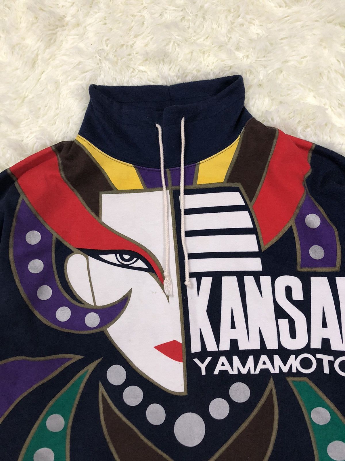 Kansai Yamamoto Kansai Yamamoto 1980’s Basara Drawstring Mockneck Sweatshirt Size US M / EU 48-50 / 2 - 3 Thumbnail