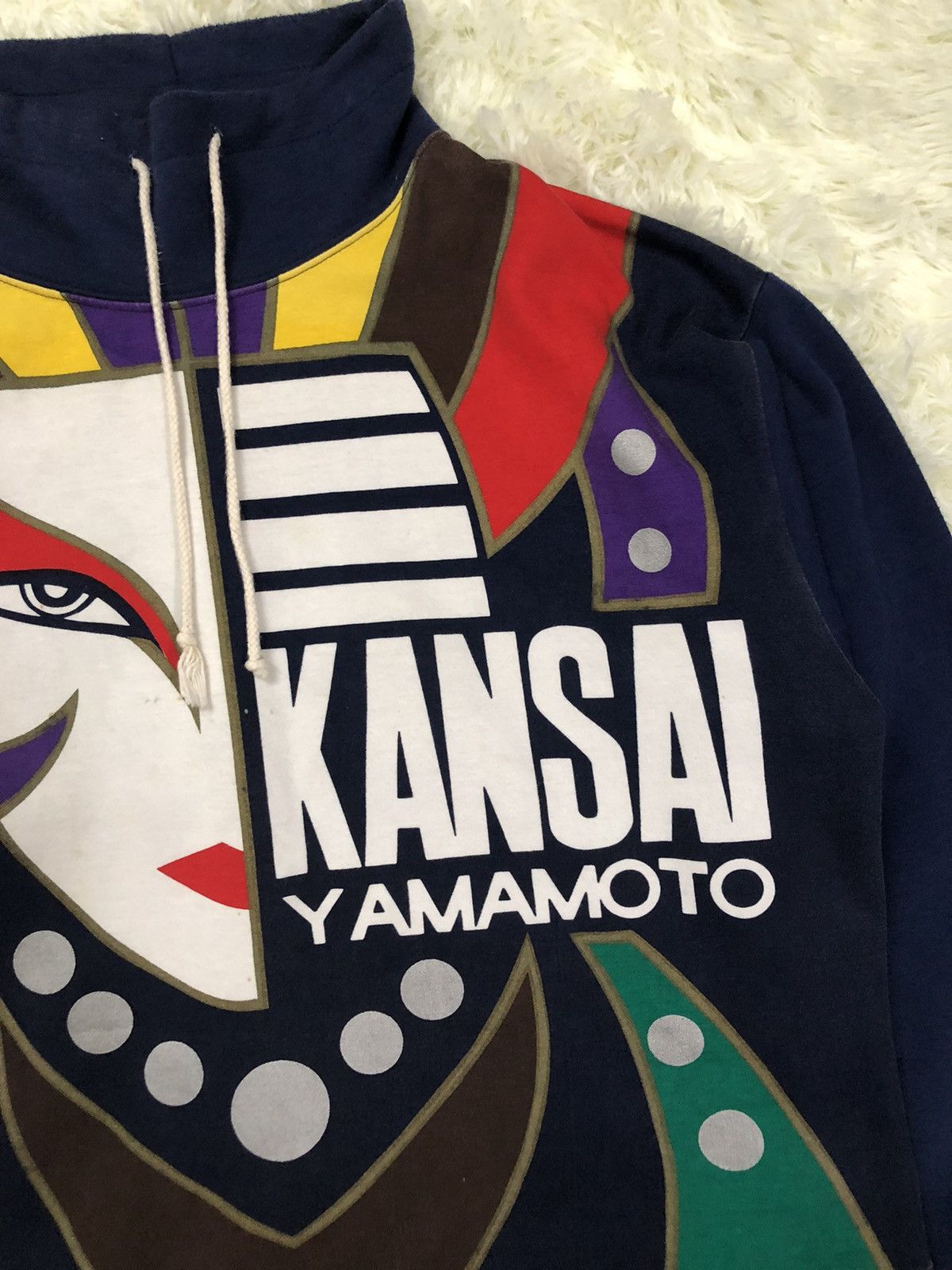 Kansai Yamamoto Kansai Yamamoto 1980’s Basara Drawstring Mockneck Sweatshirt Size US M / EU 48-50 / 2 - 2 Thumbnail