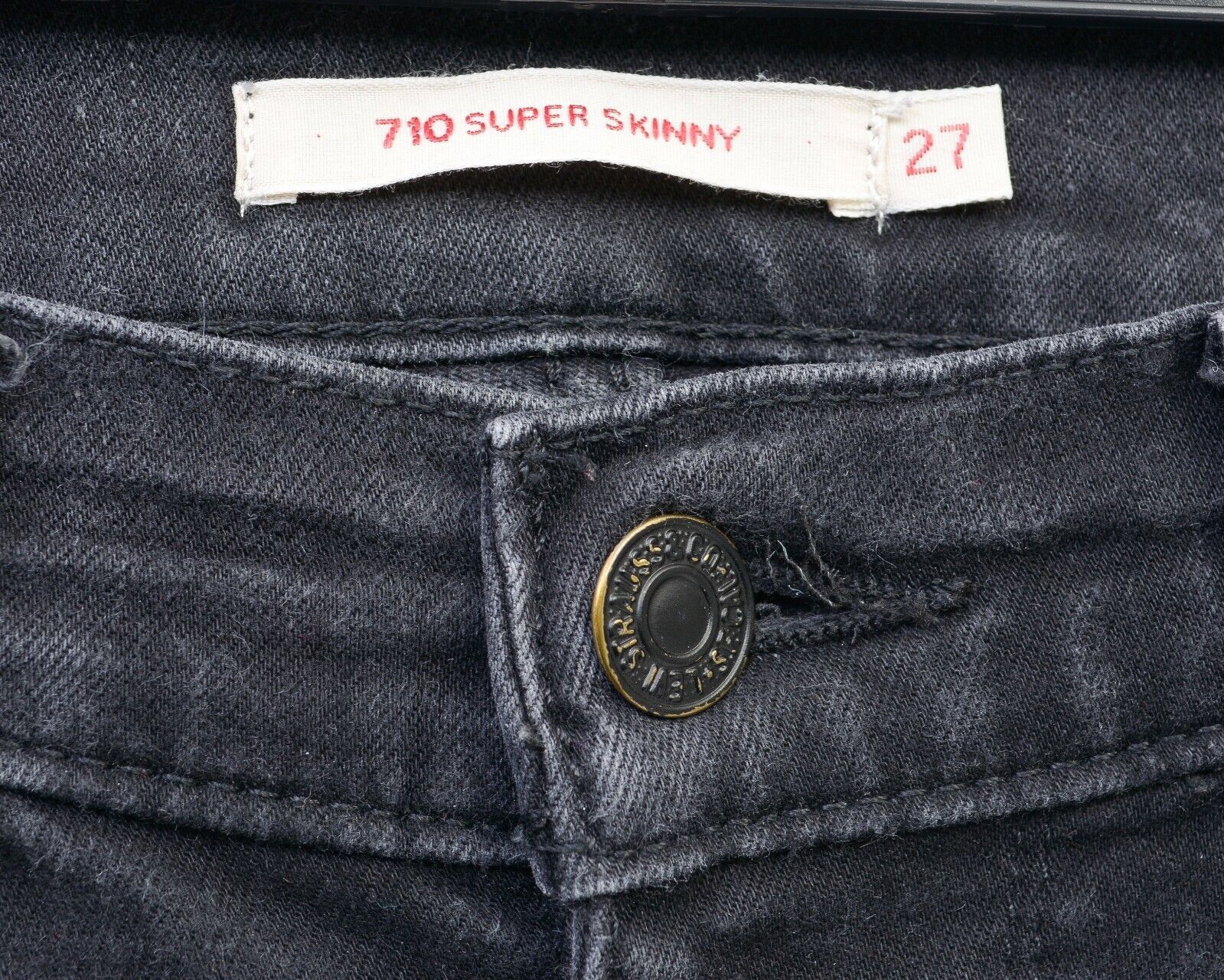 Levi's BIG E Women's 710 Super Skinny W27 L30 Jeans Trousers Pants Size 27" / US 4 / IT 40 - 3 Thumbnail