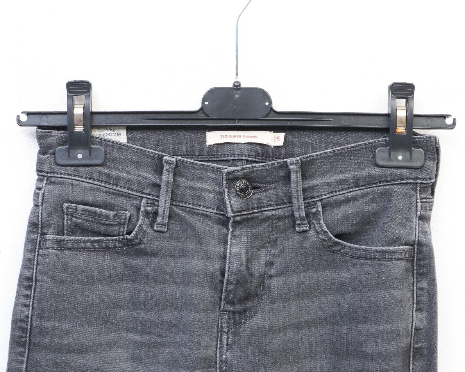Levi's BIG E Women 710 Super Skinny W25 L30 Jeans Trousers Pants Size 25" / US 0 / IT 36 - 3 Thumbnail