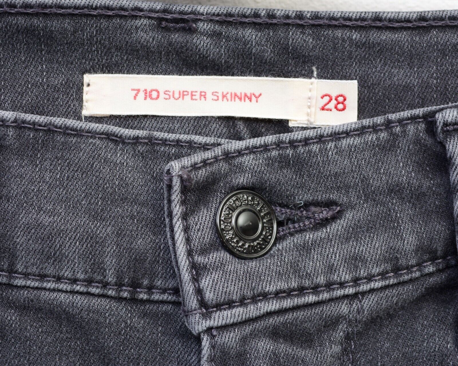 Levi's BIG E Women's 710 Super Skinny W28 L28 Jeans Trousers Pants Size 28" / US 6 / IT 42 - 3 Thumbnail