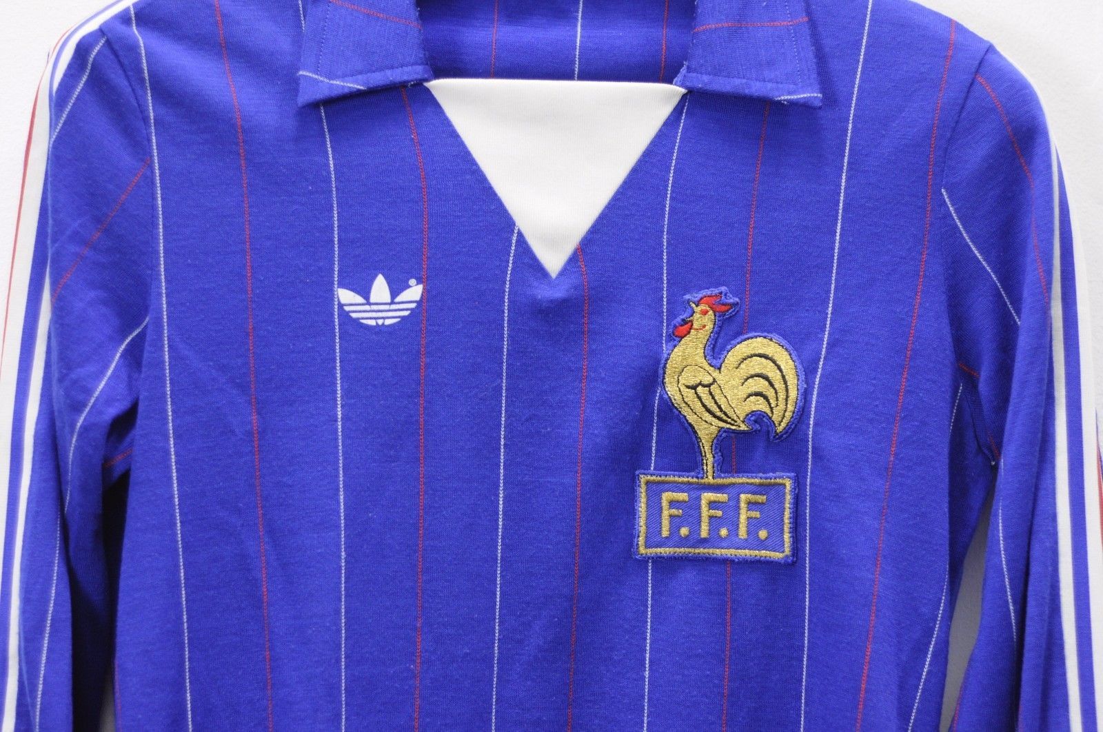 Adidas Vintage 1980s Adidas Jersey t shirt FRANCE Trefoil World Cup Size US S / EU 44-46 / 1 - 2 Thumbnail