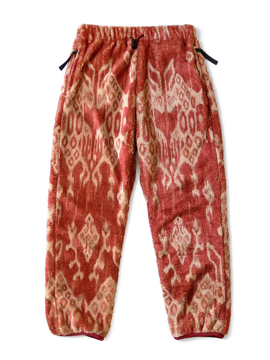 image of Kapital Java Kasuri Pattern Fleece Easy Pants Size 1 in Red, Men's