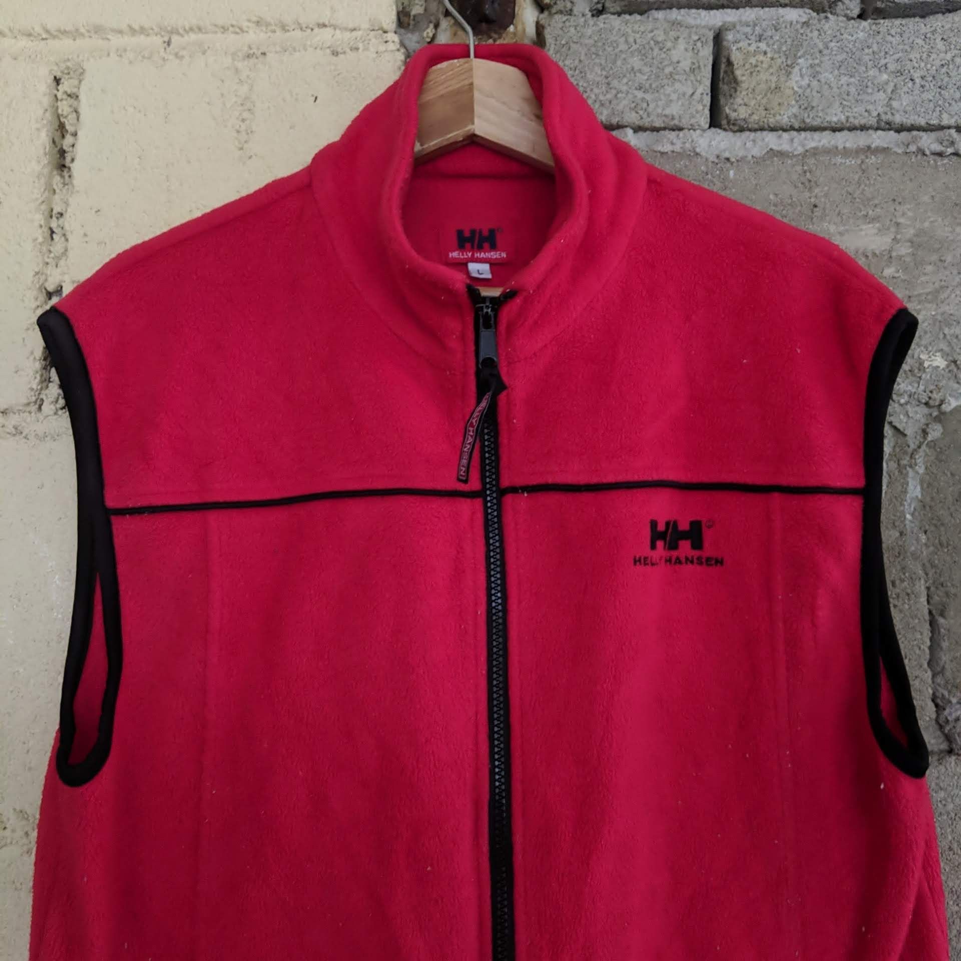Japanese Brand Vintage Helly Hansen Red Retro-x Zip Sweater Sleeveless Size US M / EU 48-50 / 2 - 2 Thumbnail