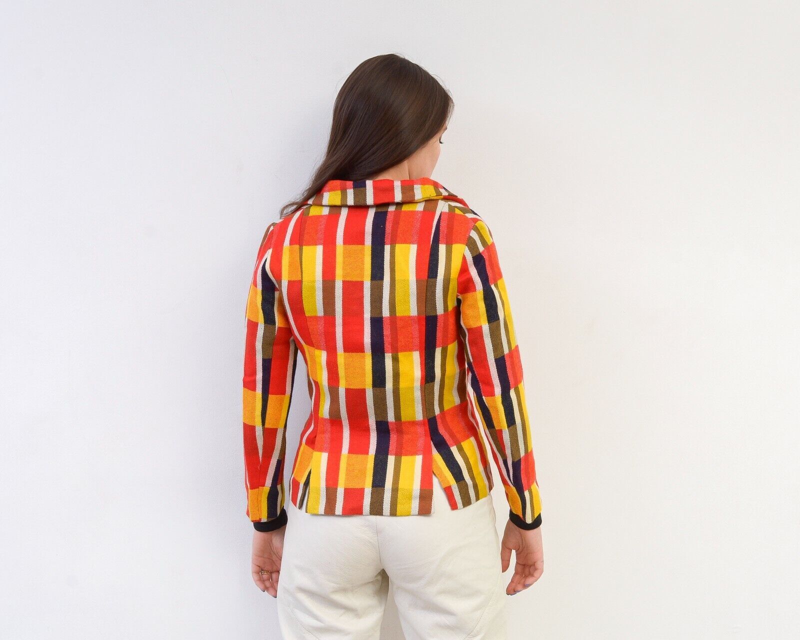 Other × Vintage 60's Blazer Colourful Jacket Colour Blocks Coat Button Up Size XS / US 0-2 / IT 36-38 - 4 Thumbnail