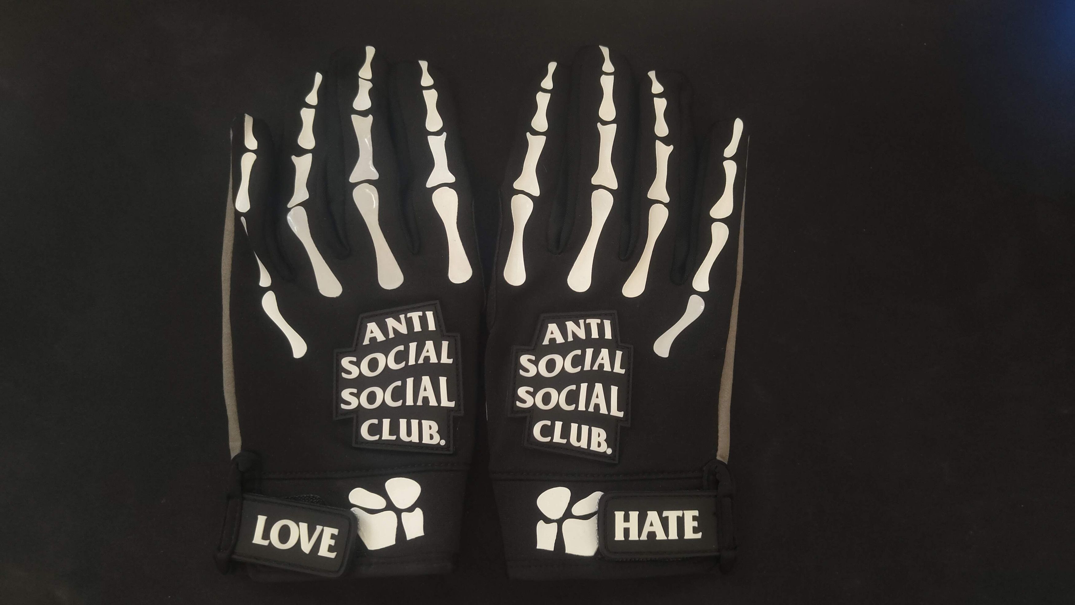 Anti Social Social Club Anti Social Social Club To The Bone Gloves Size ONE SIZE - 1 Thumbnail