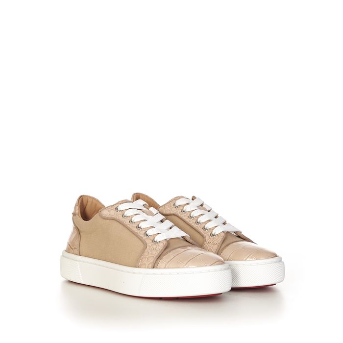 Christian Louboutin Antoinette Rose Gold Embellished Women's Sneakers