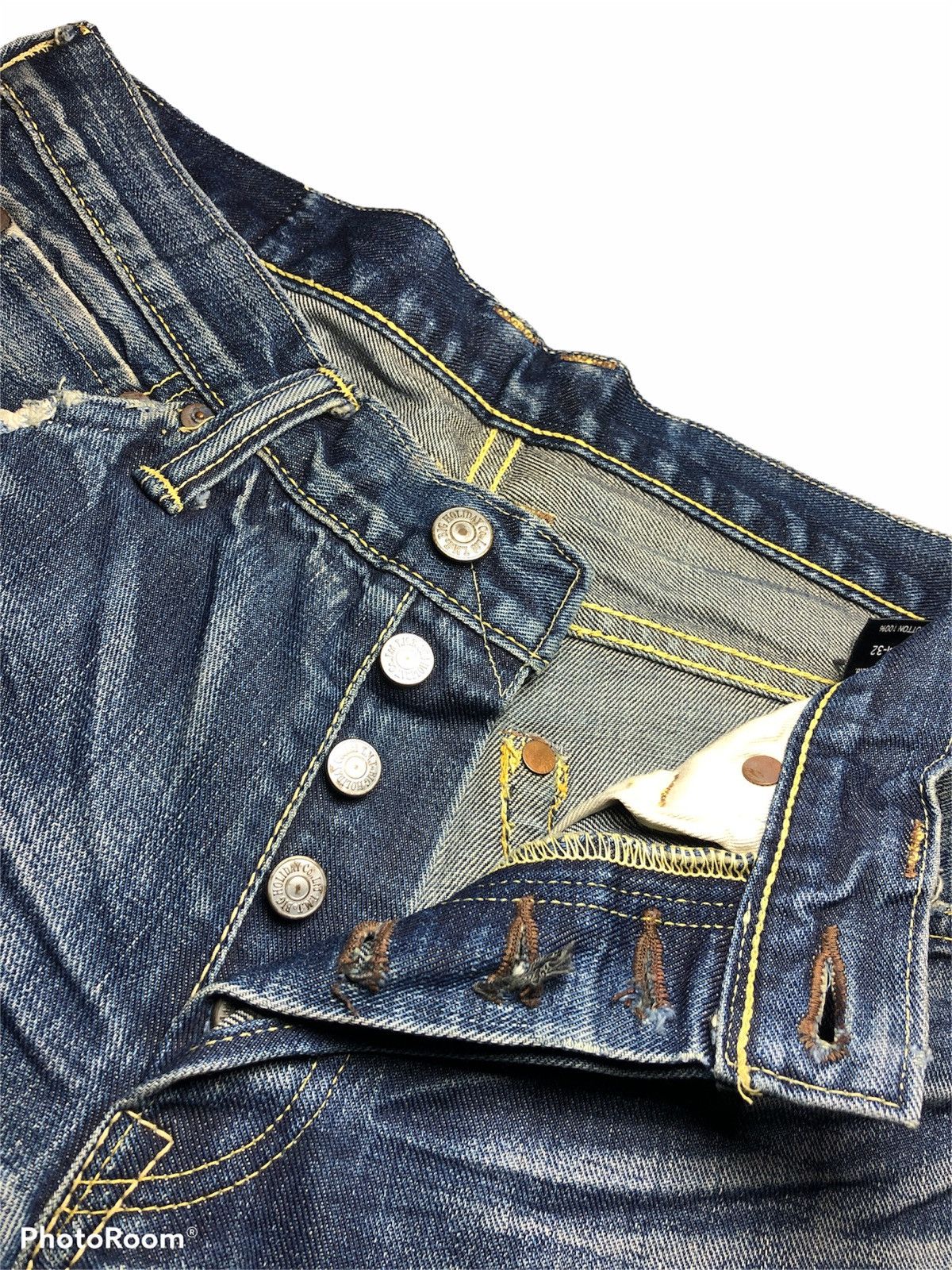 Designer DAMAGED DISTRESSED SELVEDGE DENIM BY T.M.T BIG HOLIDAY Size US 30 / EU 46 - 11 Thumbnail