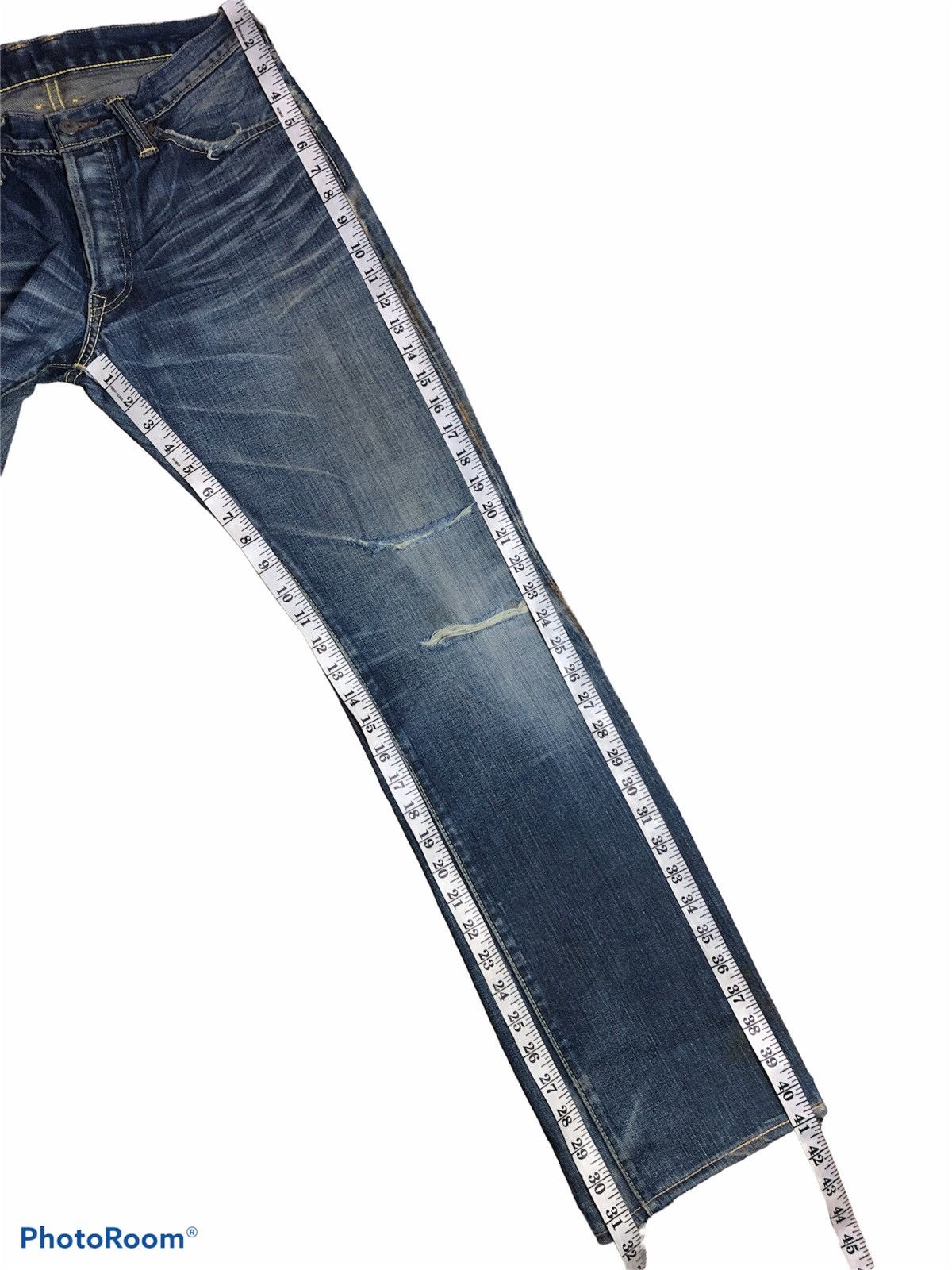 Designer DAMAGED DISTRESSED SELVEDGE DENIM BY T.M.T BIG HOLIDAY Size US 30 / EU 46 - 14 Thumbnail