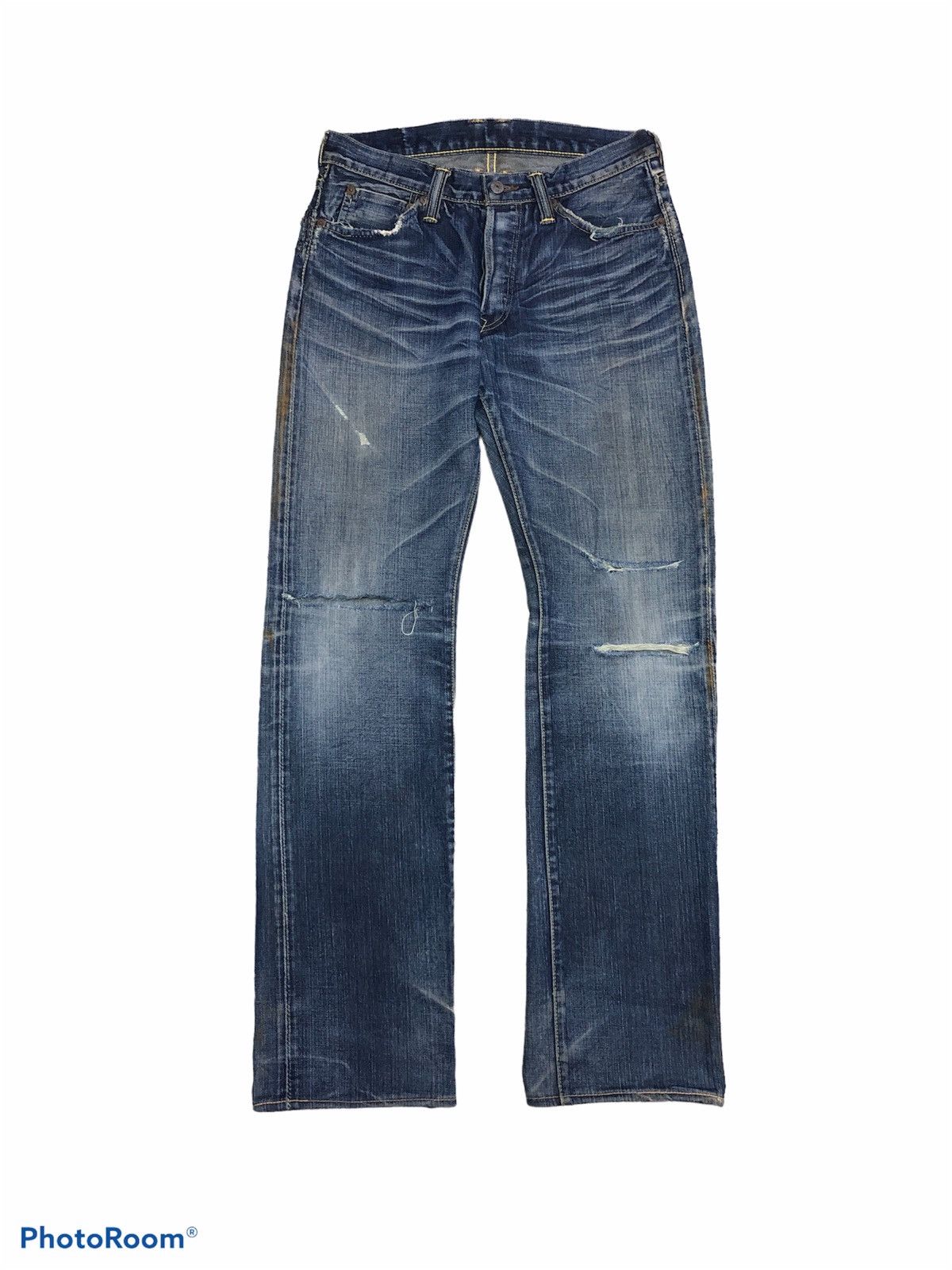 DAMAGED DISTRESSED SELVEDGE DENIM BY T.M.T BIG HOLIDAY