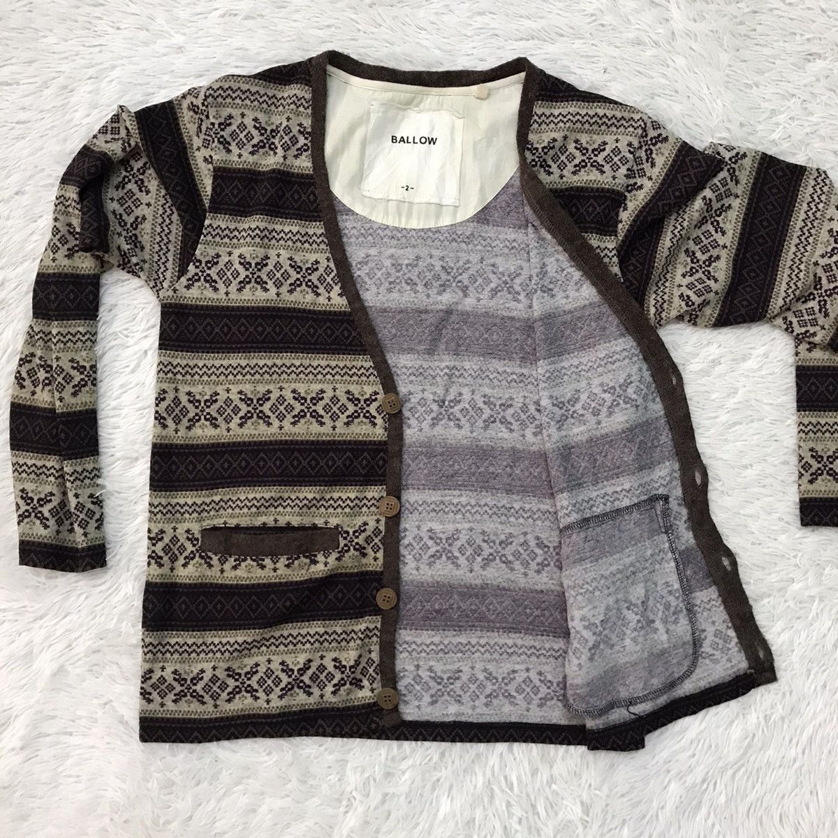Japanese Brand Ballow Cozy Cardigan Size US M / EU 48-50 / 2 - 11 Thumbnail