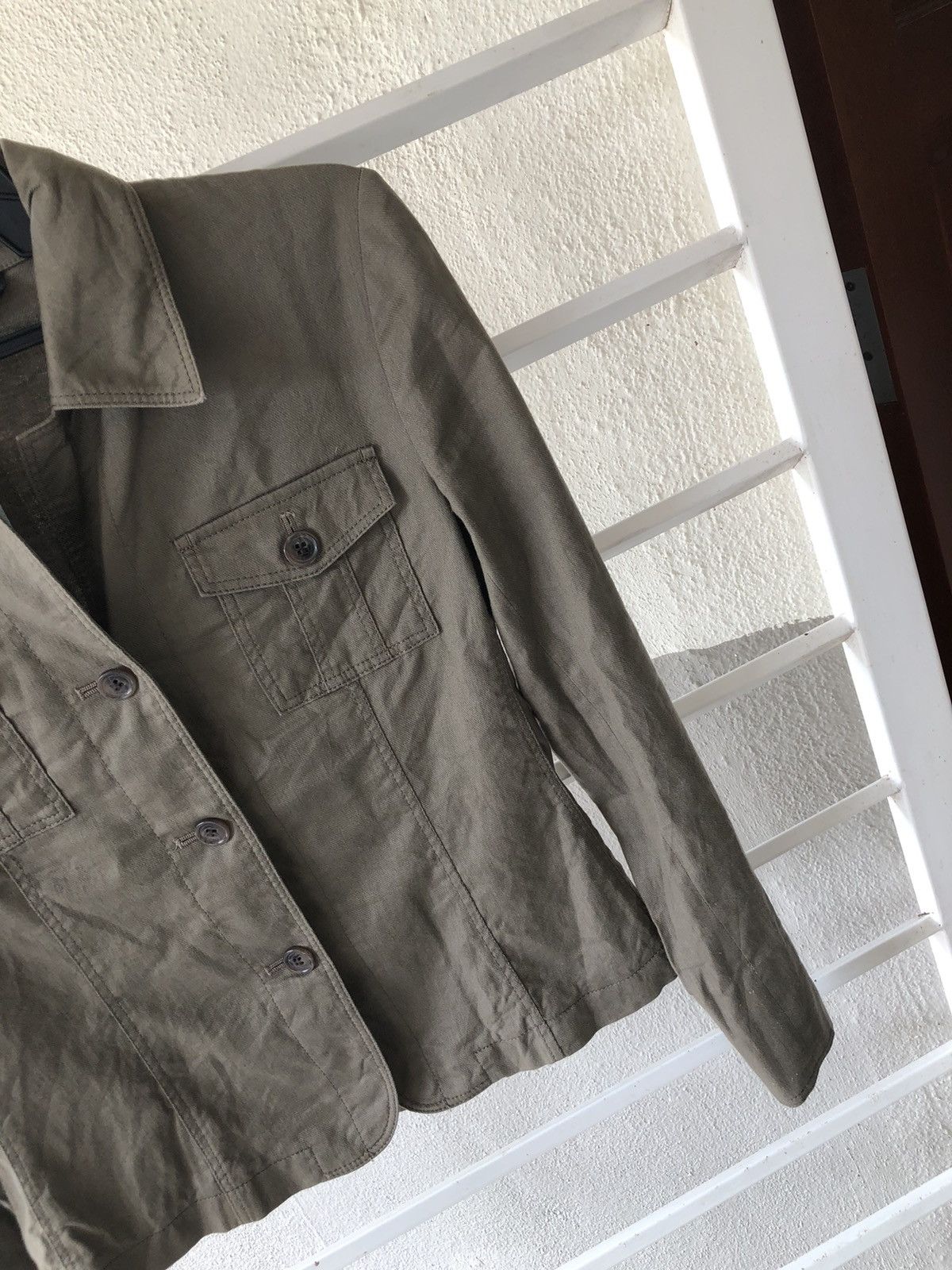 Ined by Yohji Yamamoto light denim jacket olive green