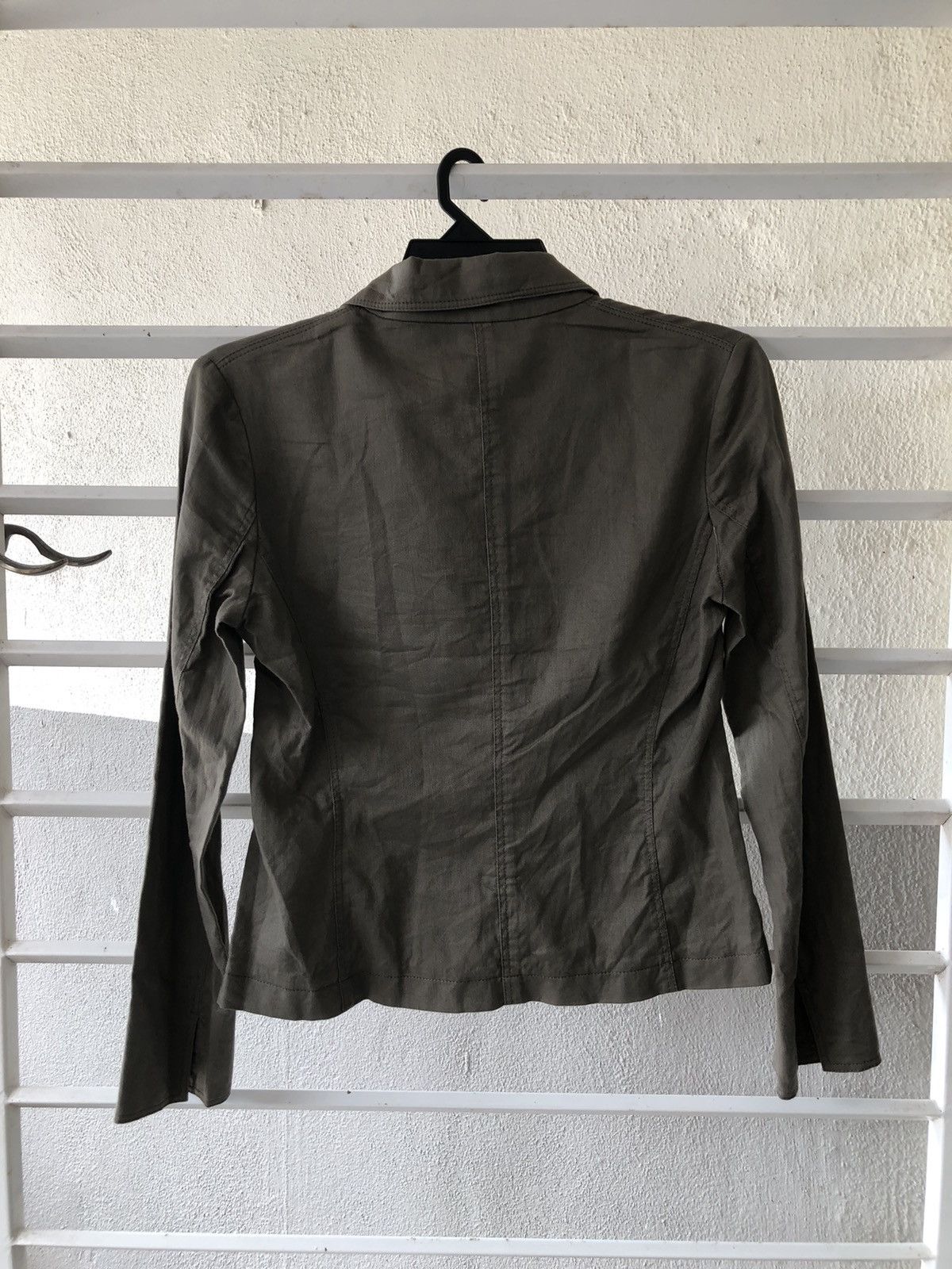 Ined by Yohji Yamamoto light denim jacket olive green
