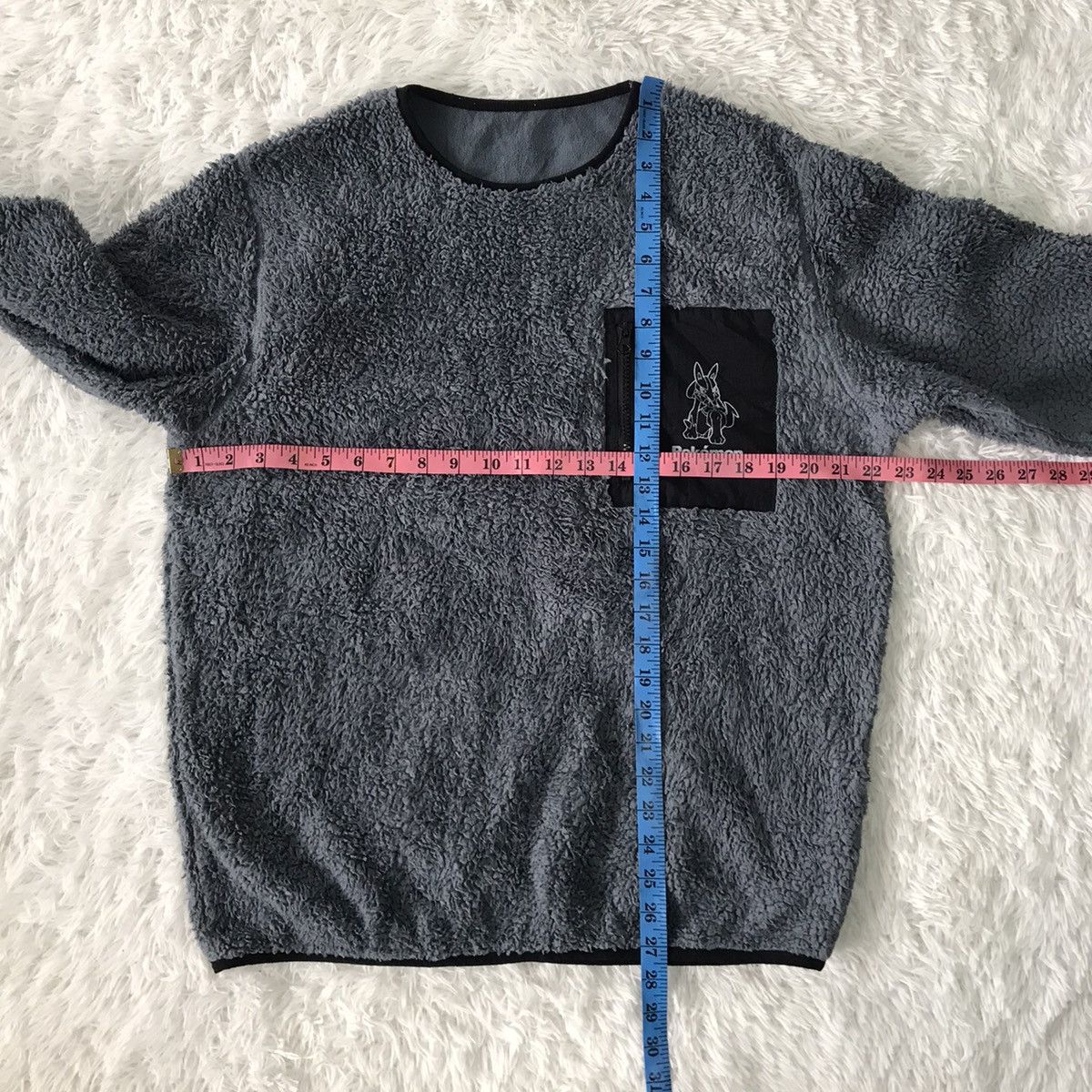 Cartoon Network × Pokemon 💥Steals💥Pokemon Fleece Sweater Jumper Pocket Chest Size US L / EU 52-54 / 3 - 15 Thumbnail