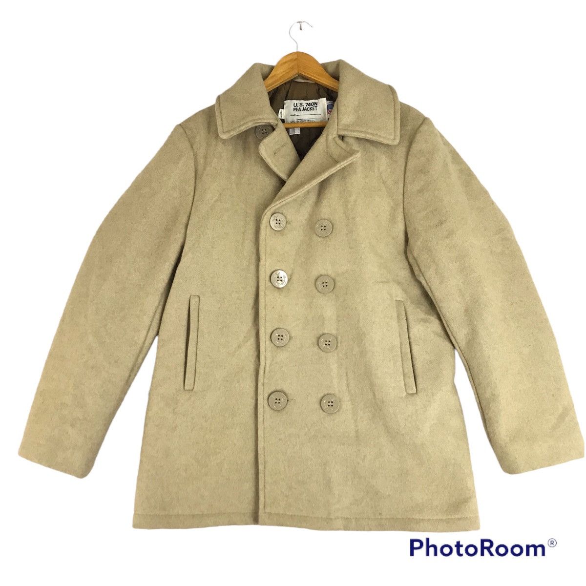 Schott Vintage Schott U.S.740N Wool Khaki Double Breast Jacket Size US S / EU 44-46 / 1 - 1 Thumbnail