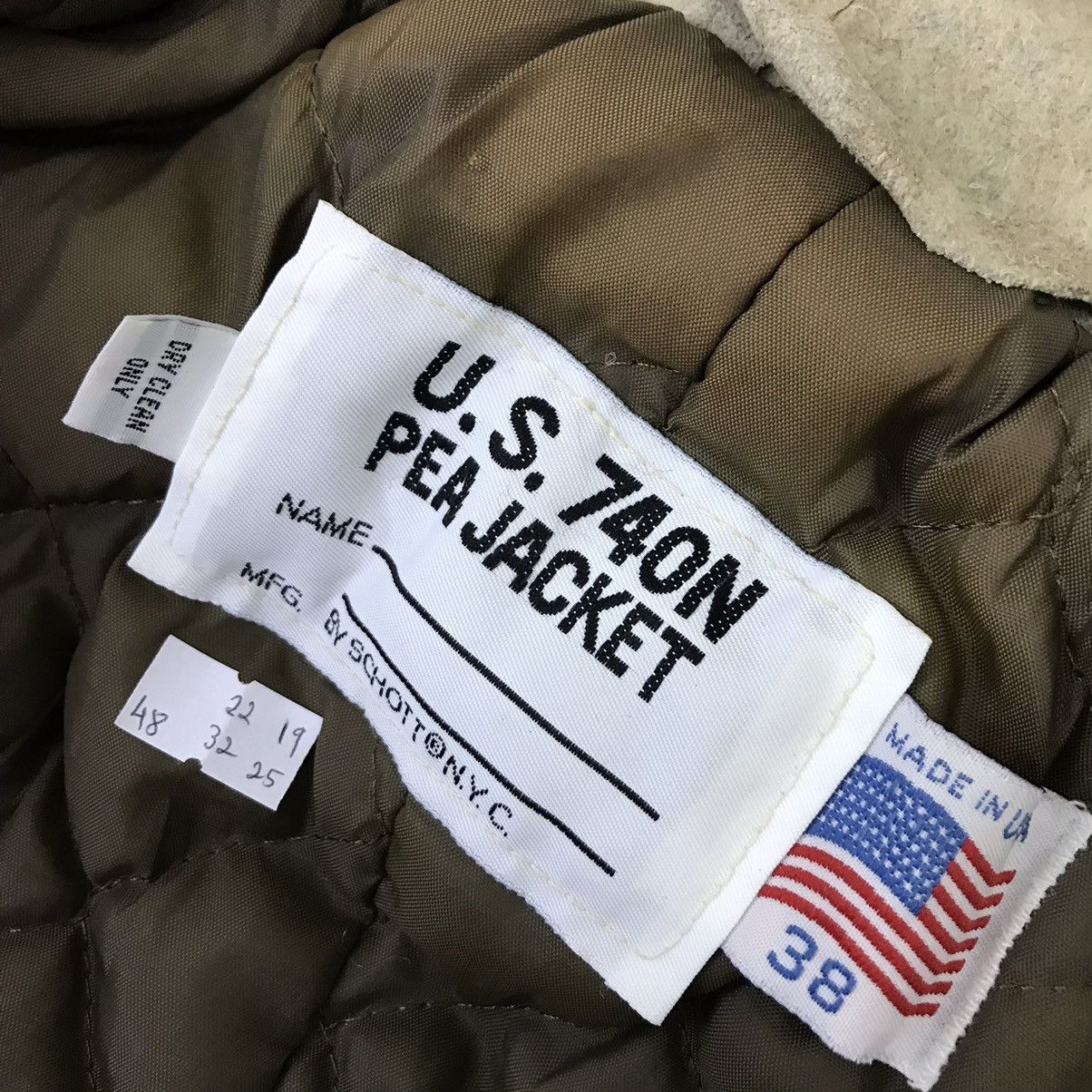 Schott Vintage Schott U.S.740N Wool Khaki Double Breast Jacket Size US S / EU 44-46 / 1 - 9 Thumbnail