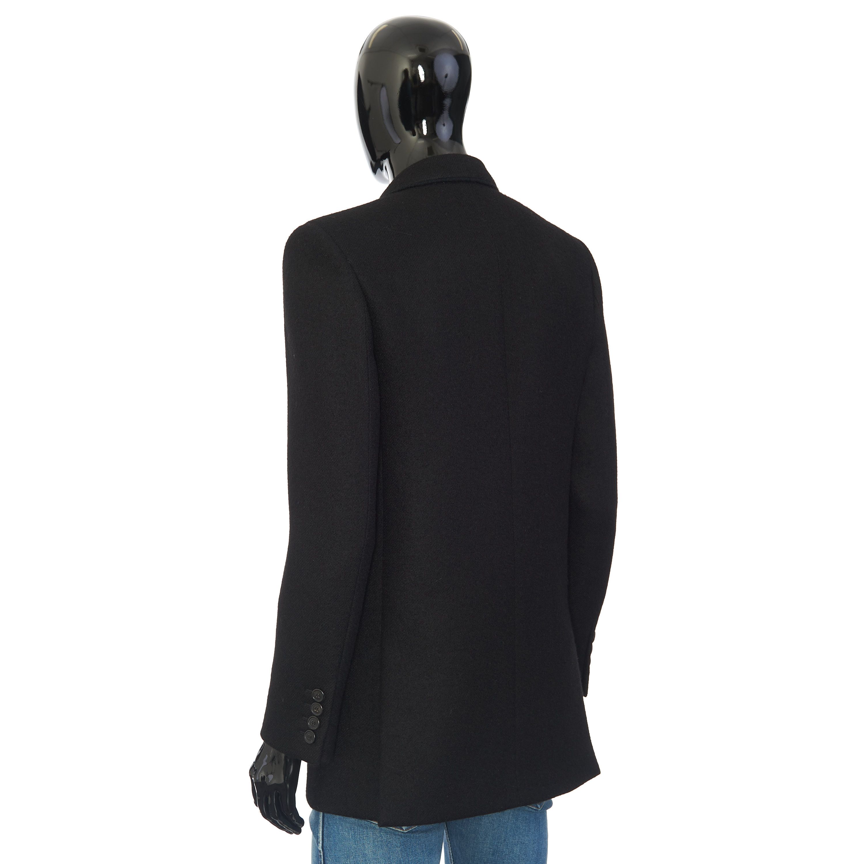 Saint Laurent Paris Slimfit Double Breasted Wool & Mohair Blend Coat Size US M / EU 48-50 / 2 - 8 Thumbnail