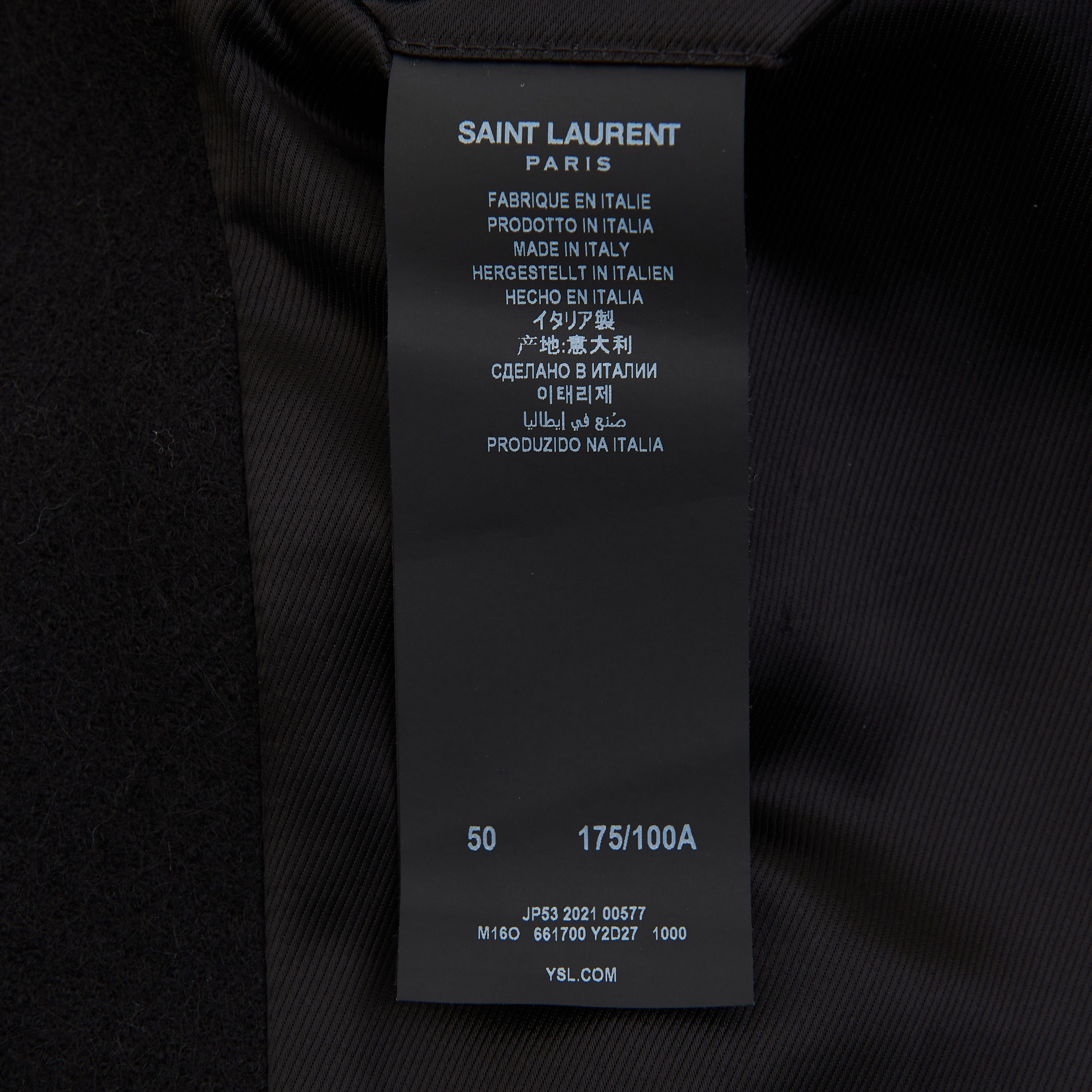 Saint Laurent Paris Slimfit Double Breasted Wool & Mohair Blend Coat Size US M / EU 48-50 / 2 - 20 Thumbnail