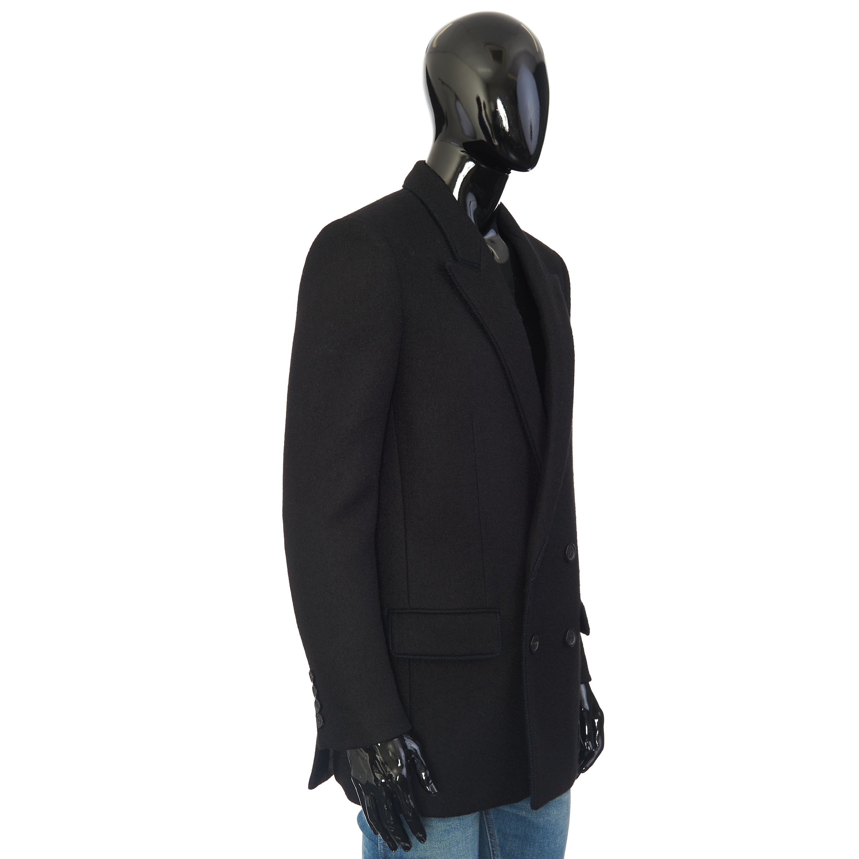 Saint Laurent Paris Slimfit Double Breasted Wool & Mohair Blend Coat Size US M / EU 48-50 / 2 - 4 Thumbnail